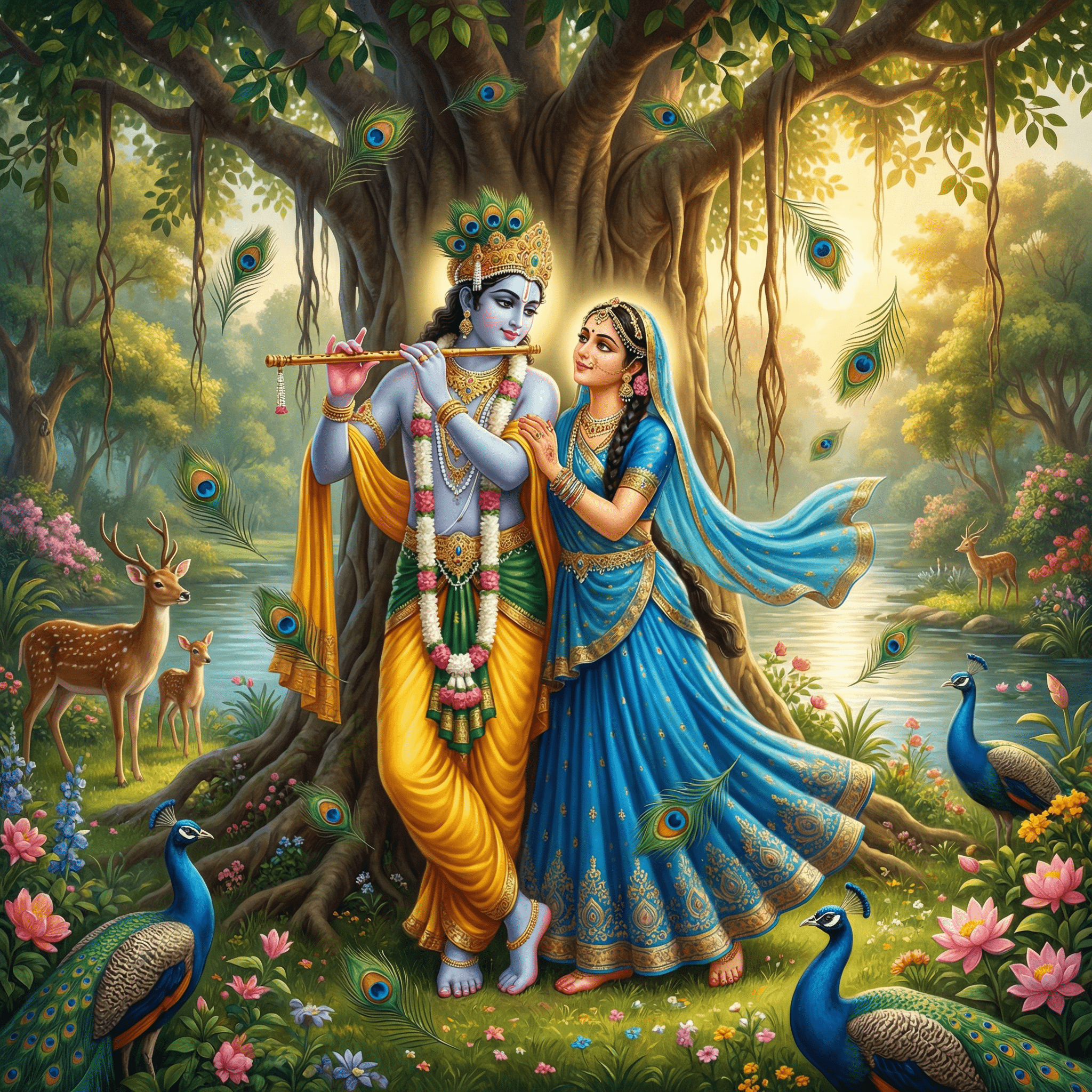2048x2048 Radha Krishna Eternal Love Capture. AI Art Generator. Easy Peasy.AI