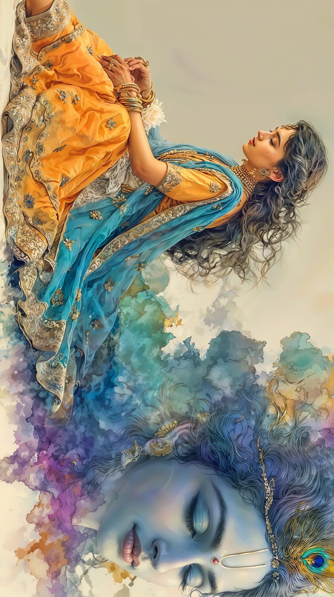 1080x1927 AI created image for Radha krishna