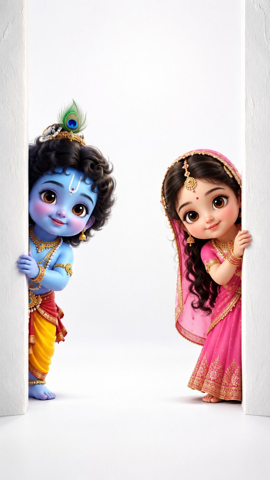 941x1672 Radha Krishna AI Image