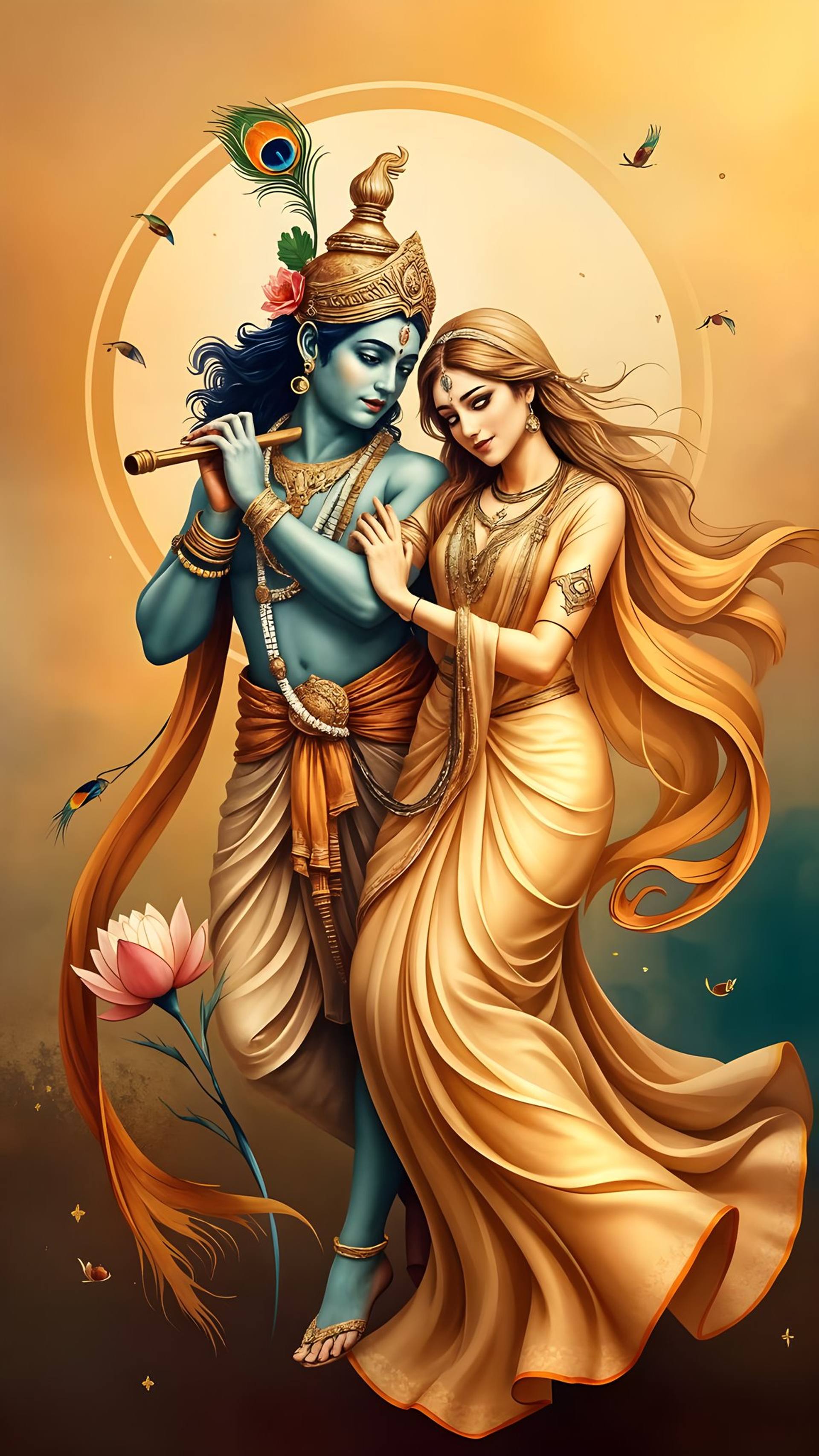 1920x3413 Lord Krishna and Radha Rani Digital by Lord Parameshvara. Saatchi Art United Arab Emirates