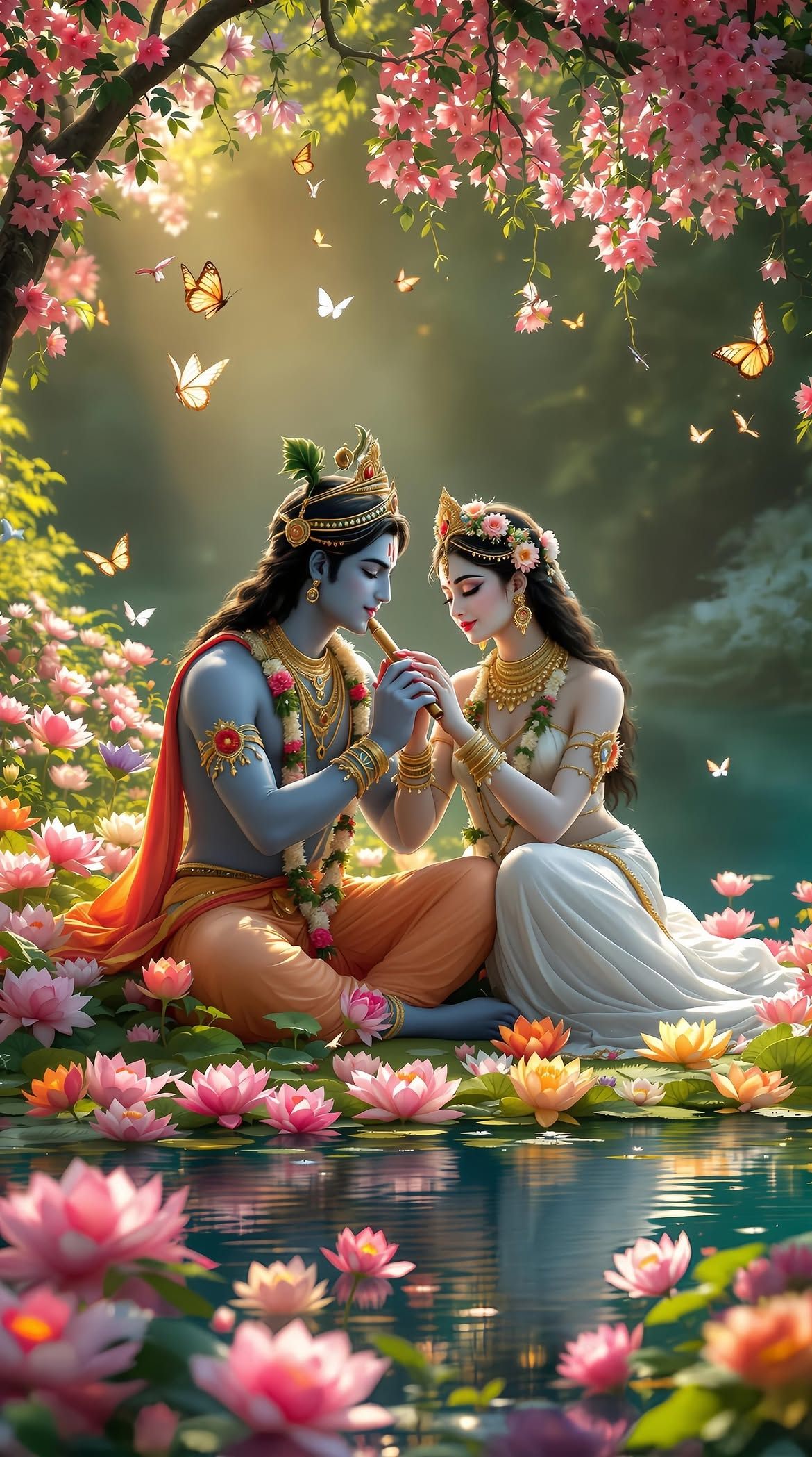 1170x2097 Radha Krishna AI Image