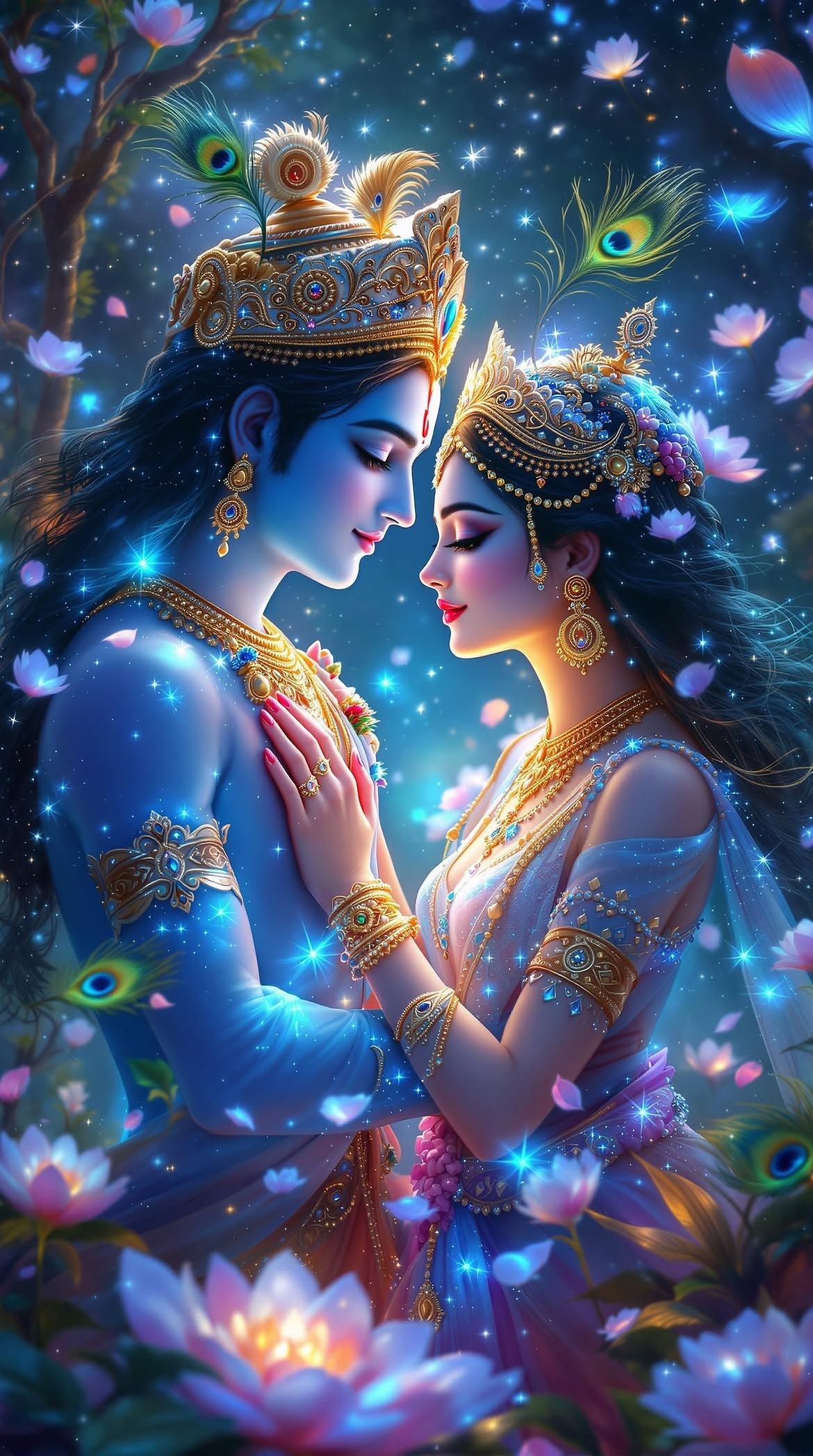 1170x2096 Radha Krishna AI Image