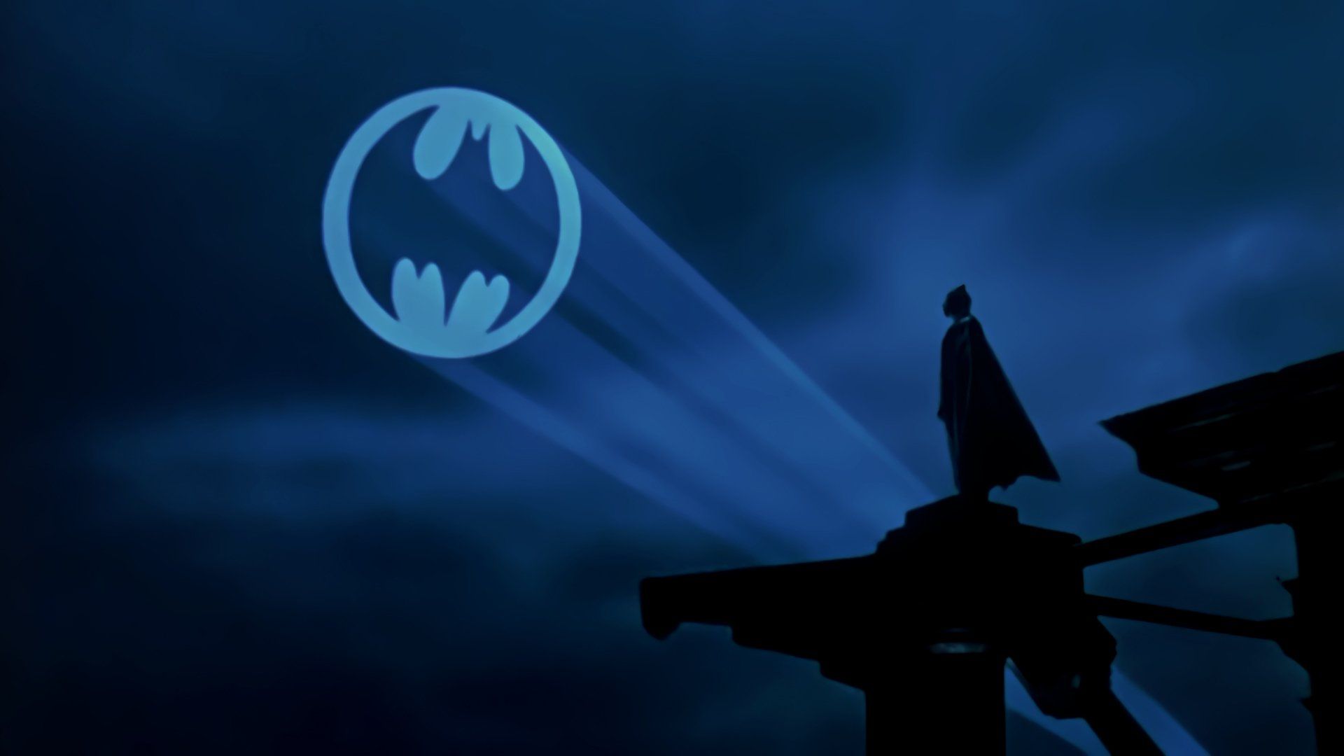 1920x1080 HD Batman Movie Wallpaper: Iconic Bat Signal In The Night Skyx1080