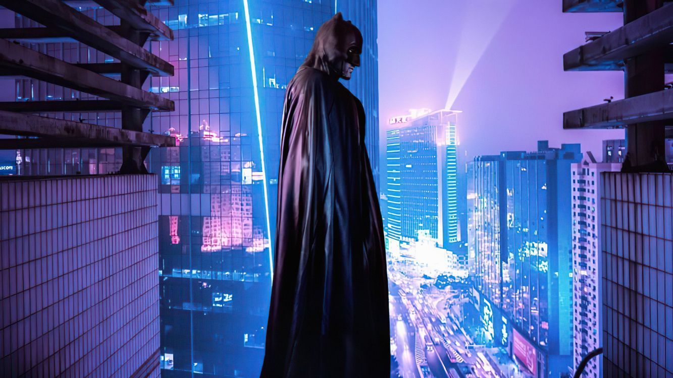 1333x750 Wallpaper Batman, Light, Building, World, Blue, Background Free Image