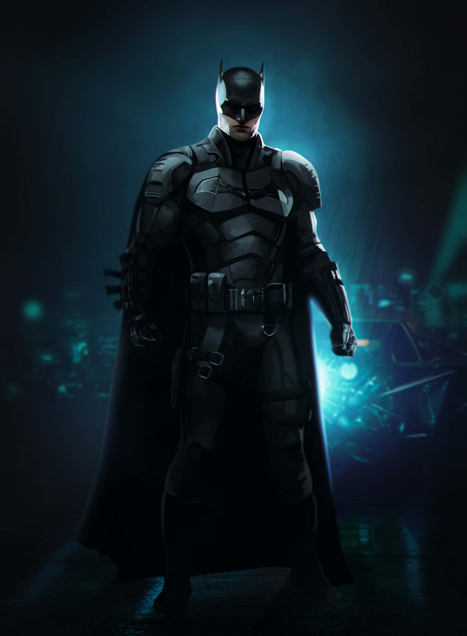 1920x2611 Download Batman With Blue Lights Picture