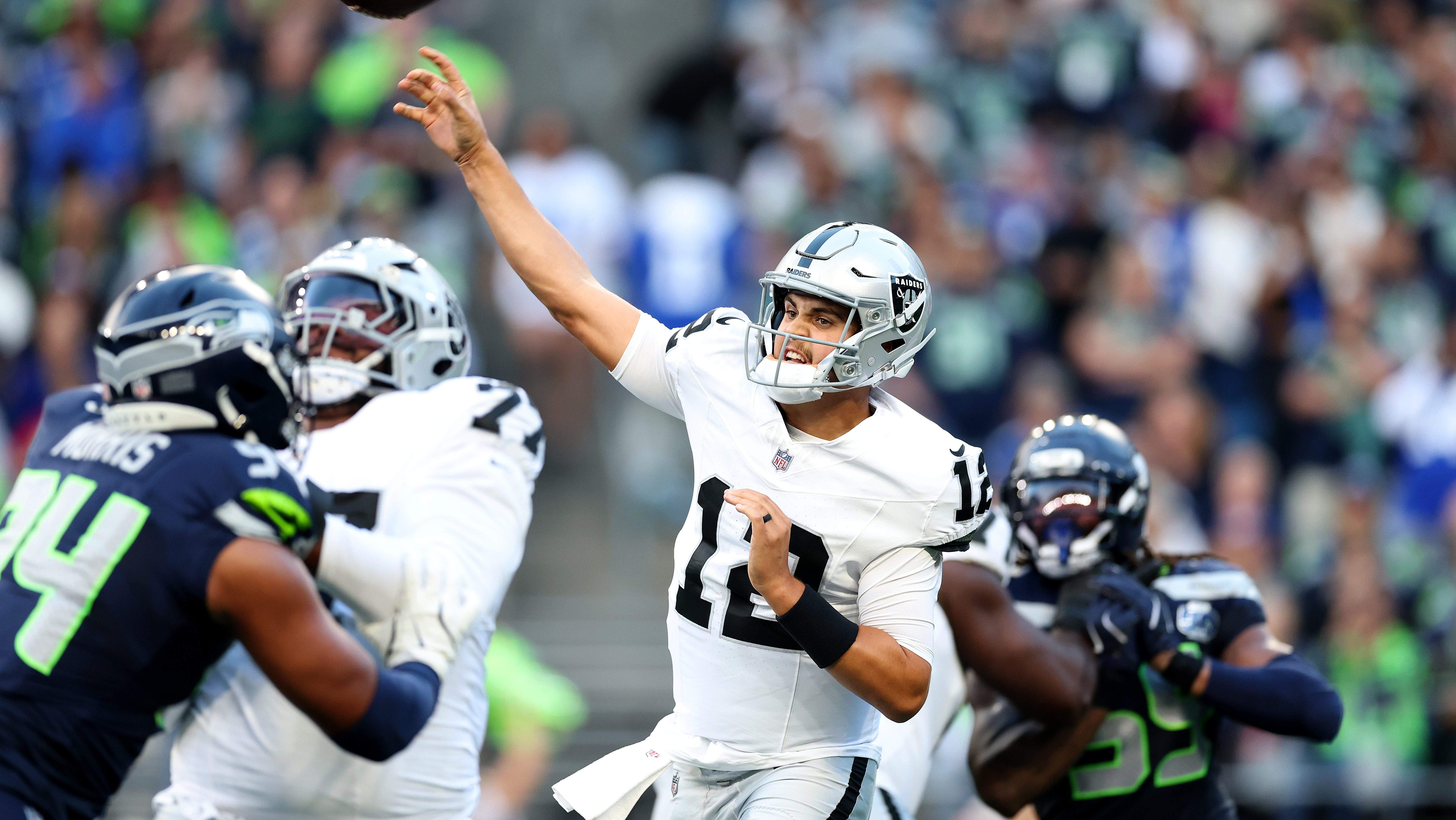 5766x3248 Raiders QB Aidan O'Connell Gets Brutal Injury News