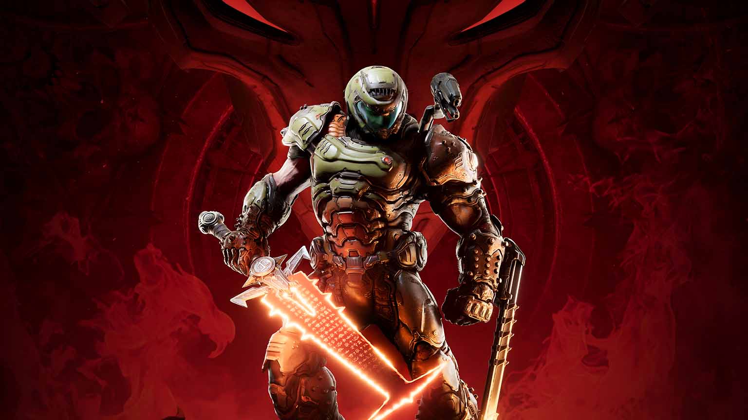 1536x864 Doom Eternal Slayer Crucible Sword Red Desktop Wallpaper