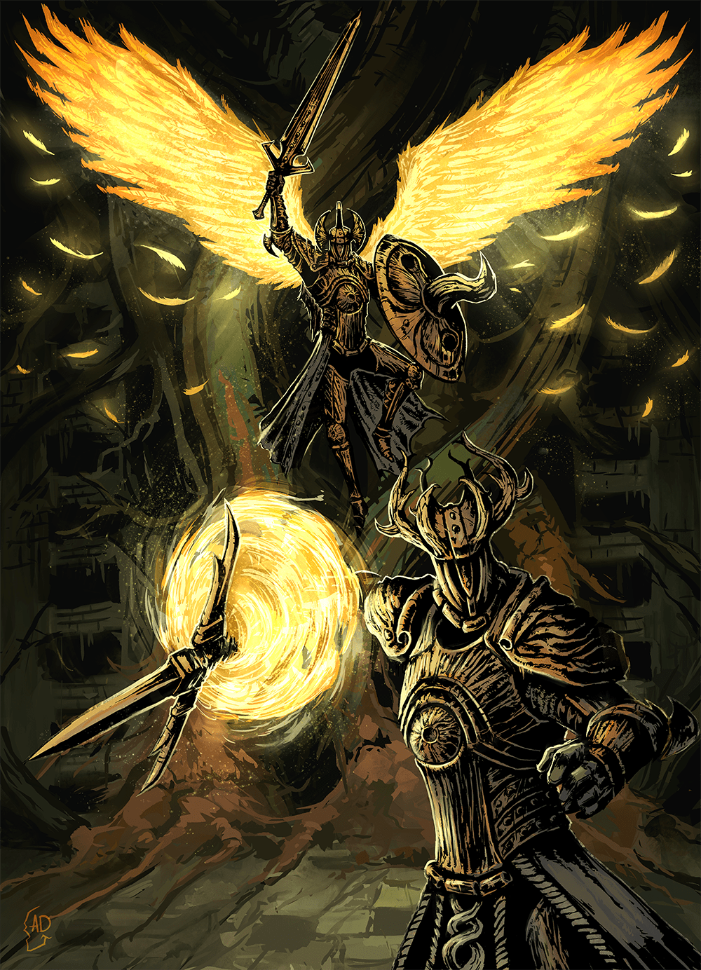 1000x1384 I Finished my Crucible Knight Drawing