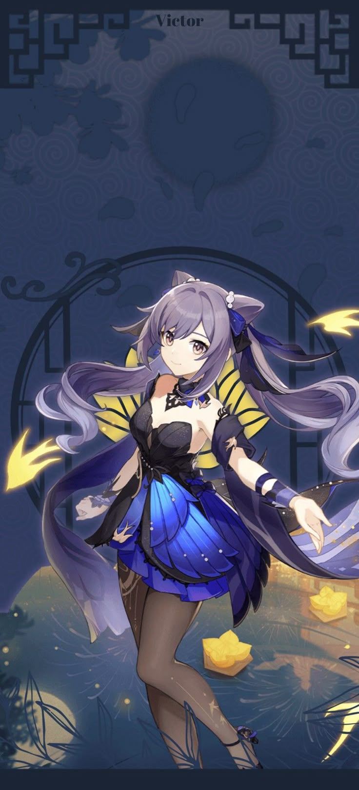 736x1619 Keqing skin Wallpaper