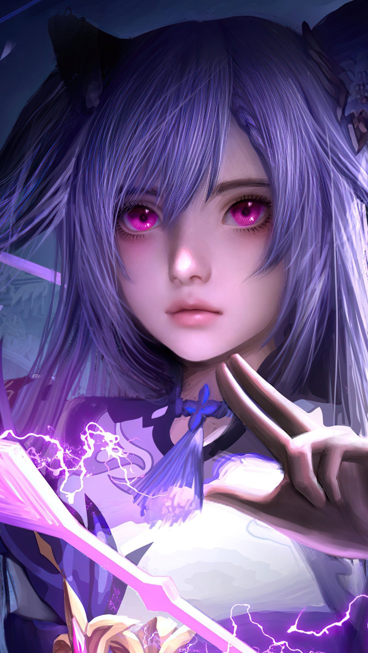 1220x2160 Keqing Genshin Impact Wallpaper 4K for iPhone and Mobile Phone