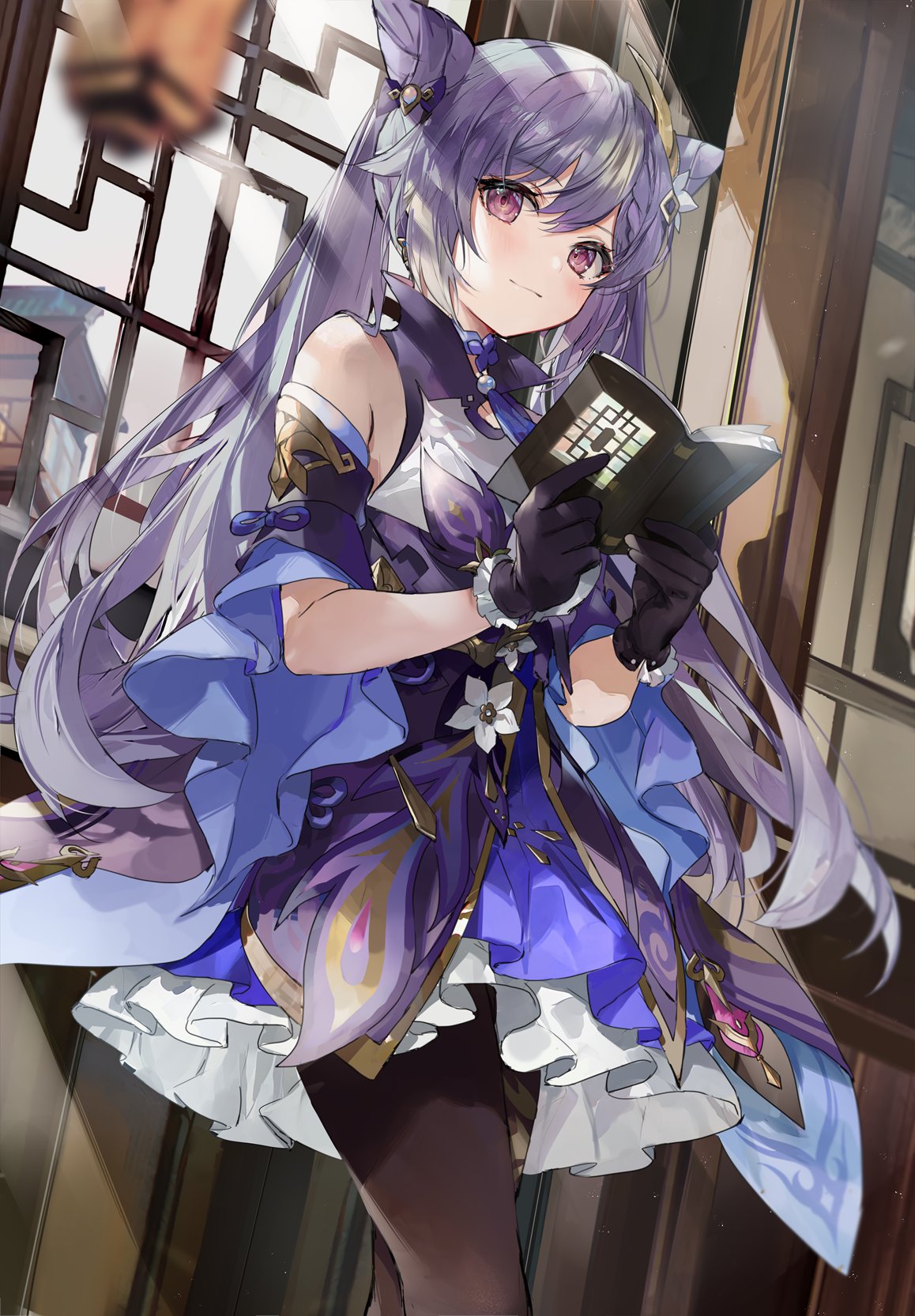 1158x1666 purple hair, Genshin Impact, Keqing (Genshin Impact), anime girls, twintails, purple eyesx1666 Wallpaper
