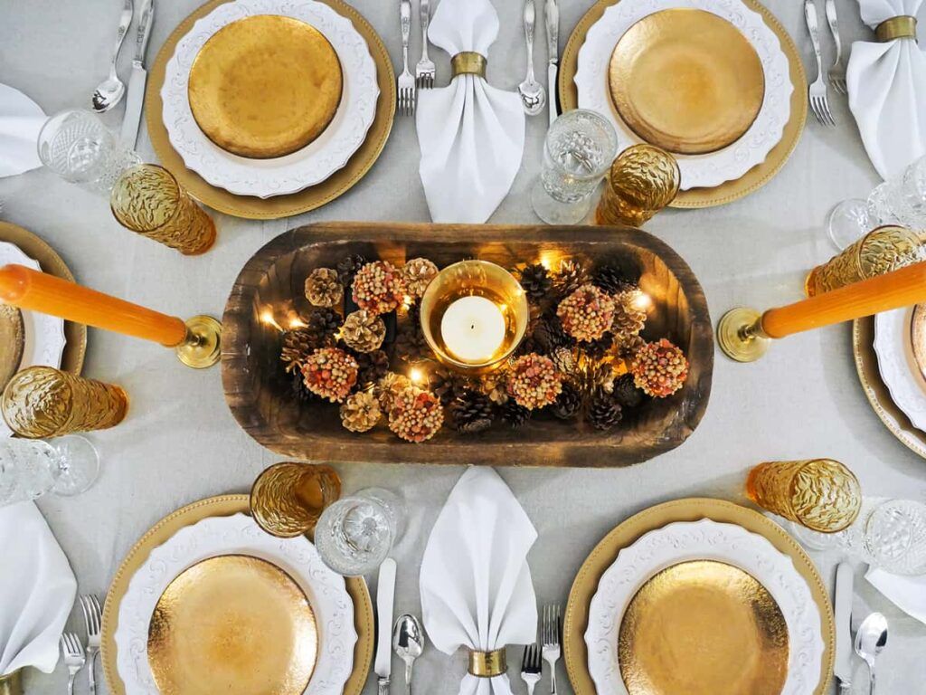 1024x768 Fall Rustic Glam Table Setting: Cozy Meets Elegant the Table