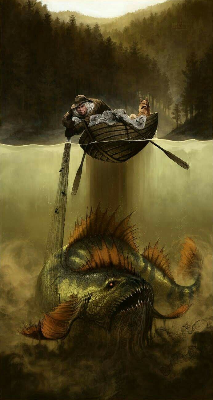 692x1296 A giant freshwater river monster waits to gobble some foolish humans