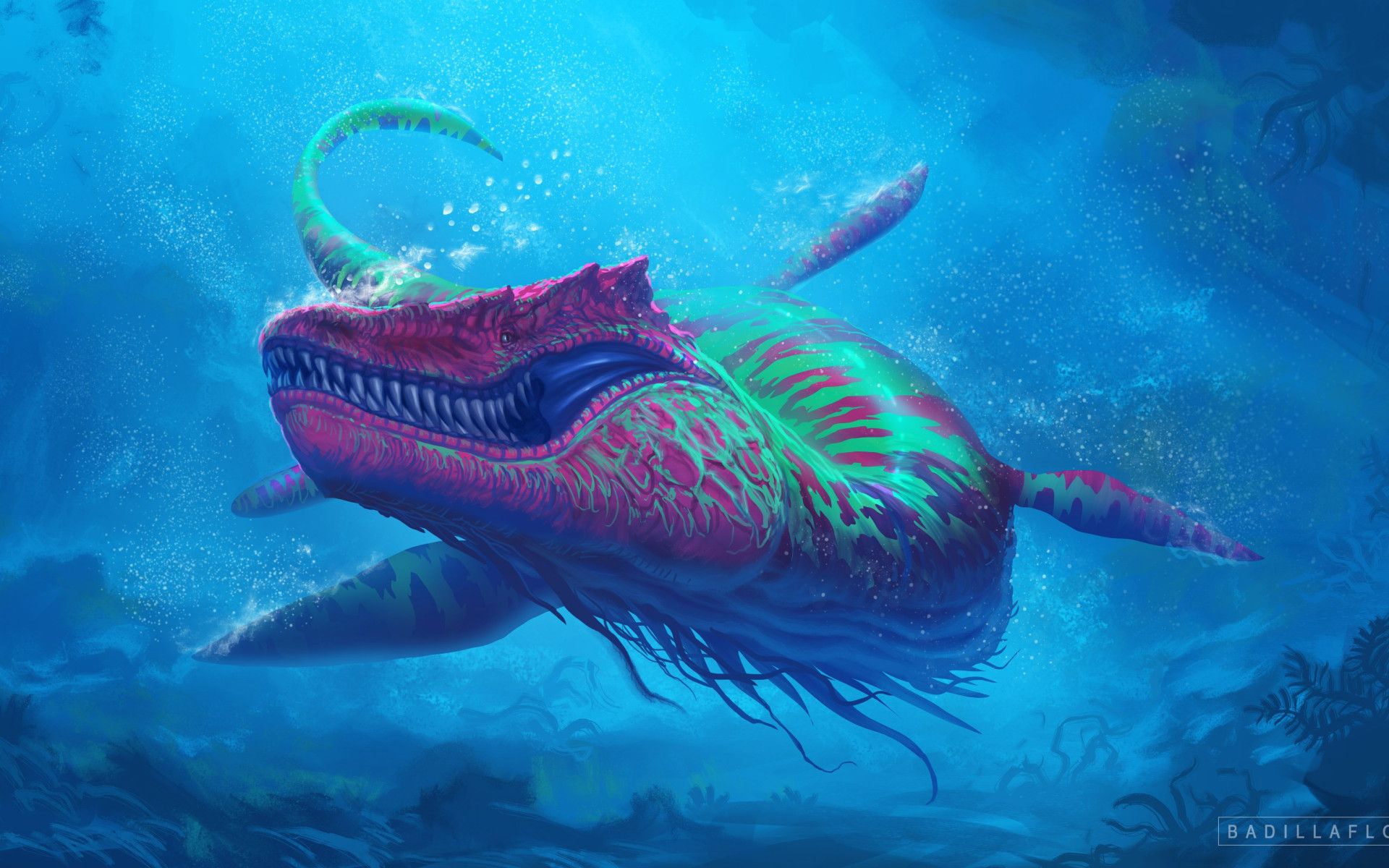 1920x1200 Sea Monster Cool Background Wallpaper 112675