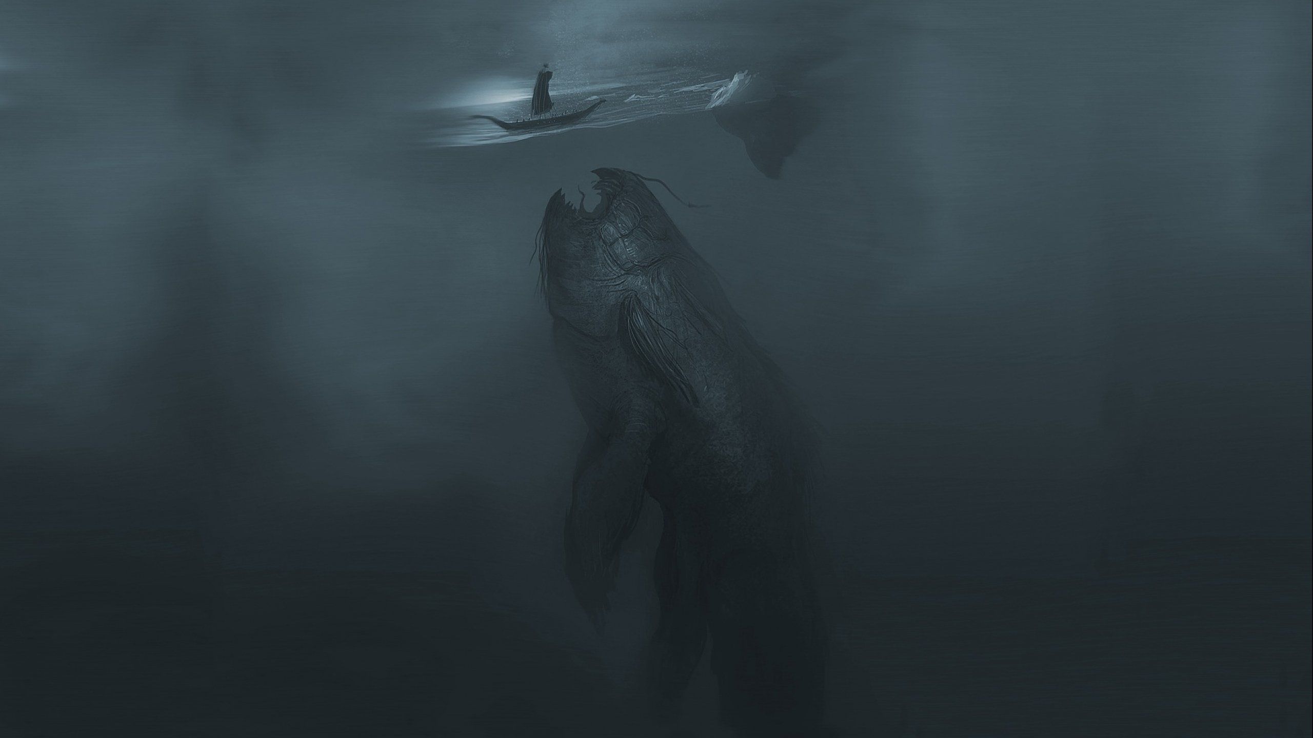 2560x1440 fantasy, Original, Art, Artistic, Artwork, Sea, Ocean, Creature, Monster Wallpaper HD / Desktop and Mobile Background