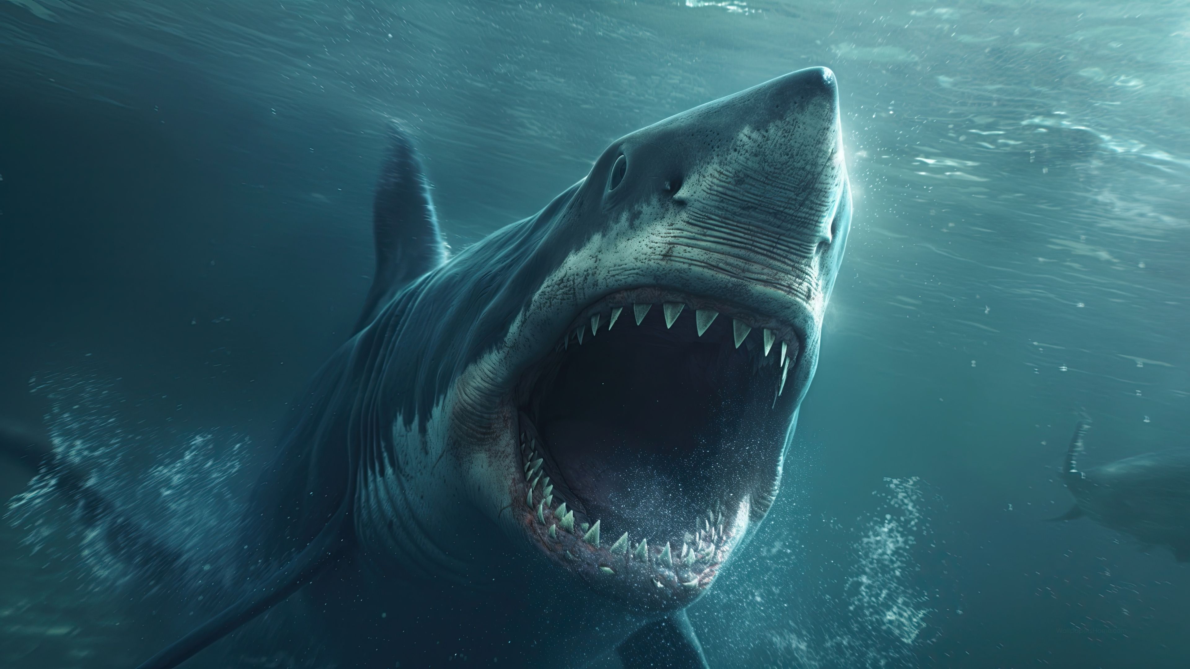 3840x2160 Megalodon Wallpaper 4K Fish, Deep Sea Monster