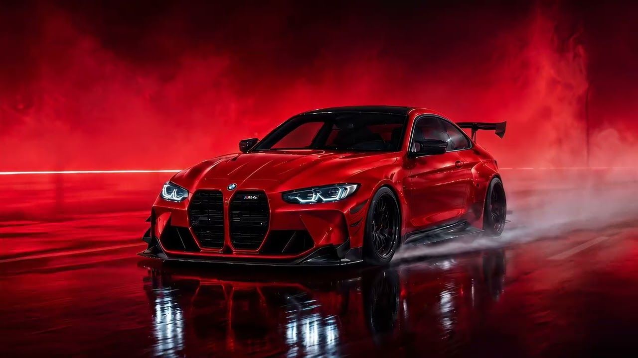 1280x720 Red BMW M4 Night Drive