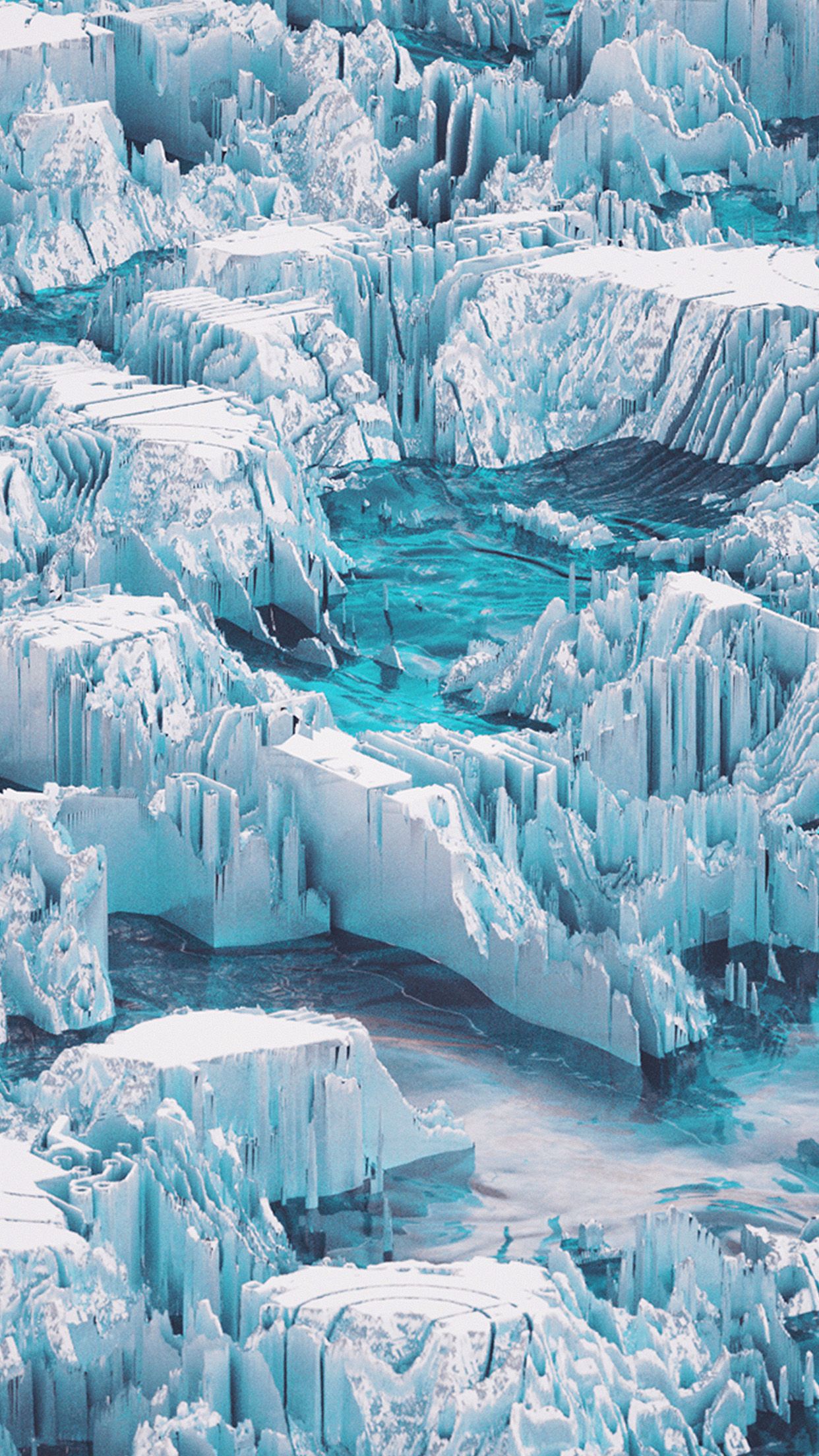 1242x2208 Icy Blue Wallpaper