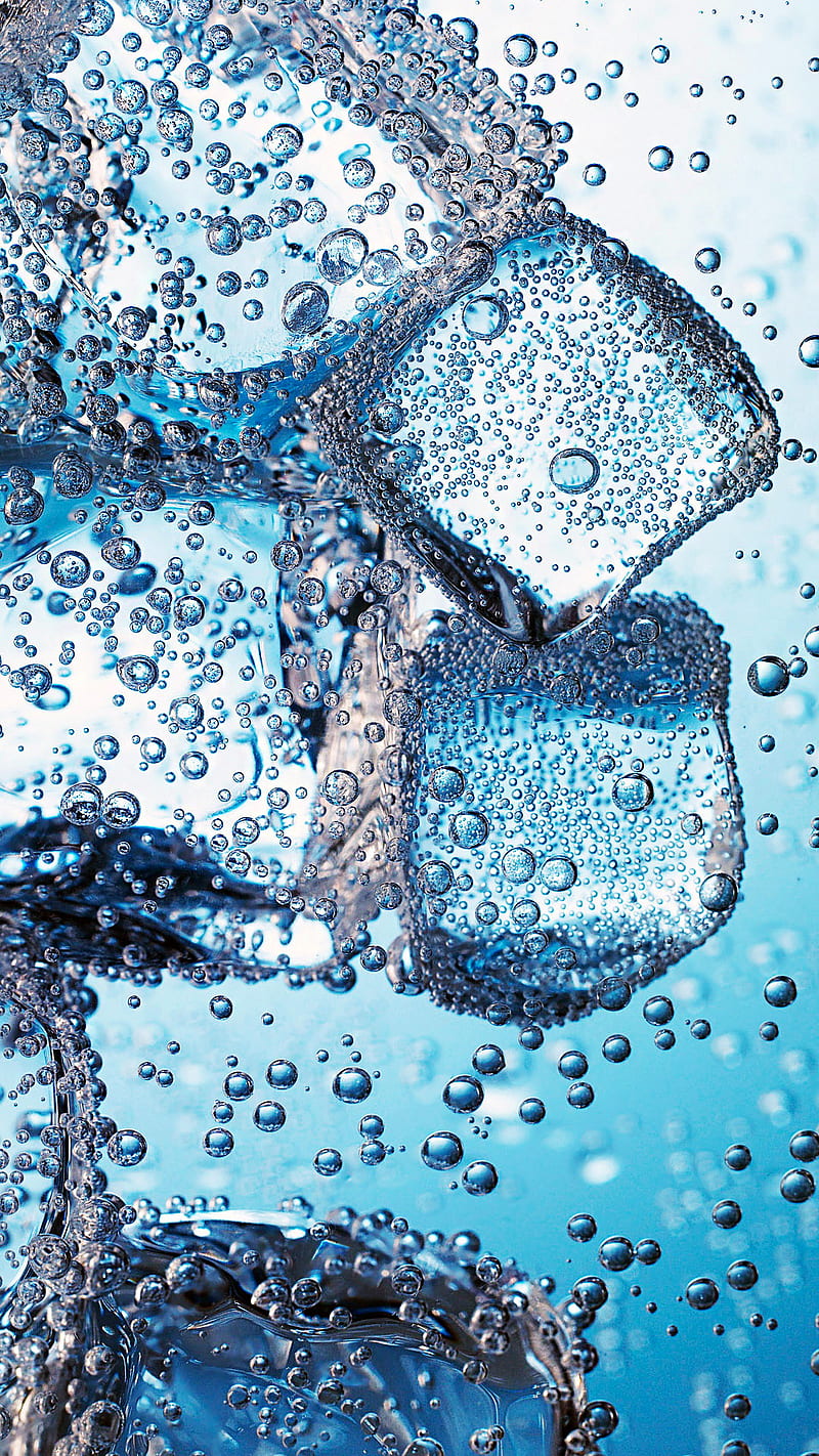 800x1422 Ice, blue, bubble, drops, water, HD phone wallpaper