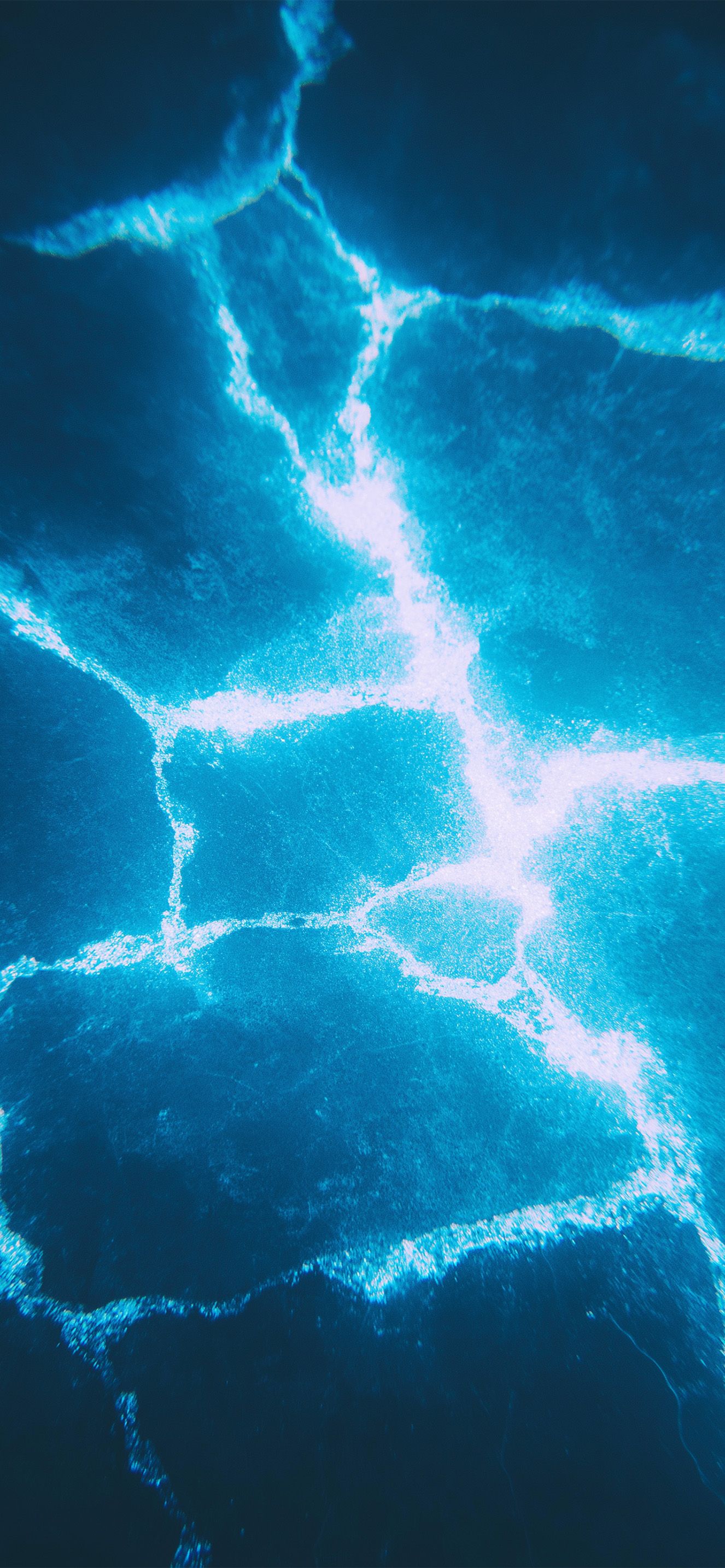 1326x2868 Cracked Ice Blue Energy Texture Wallpaper