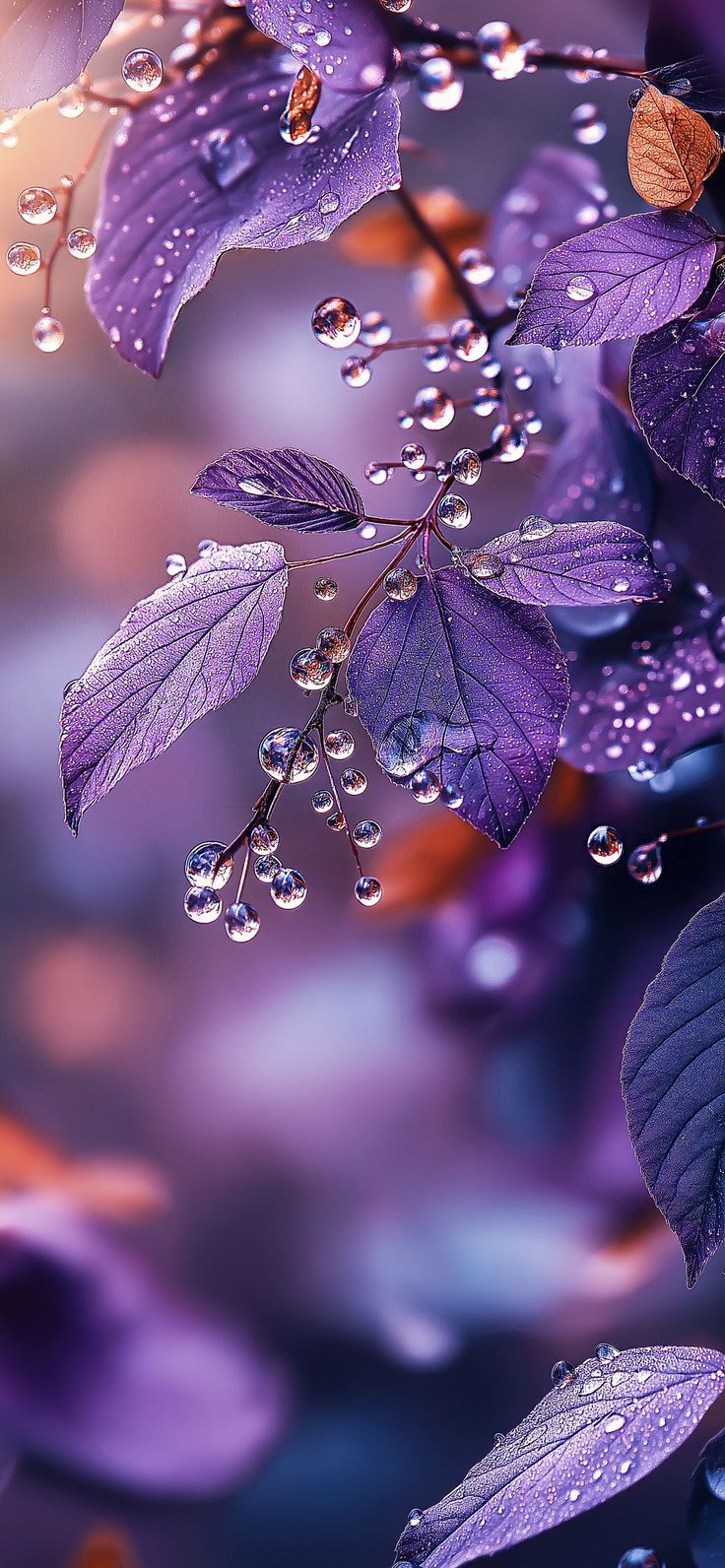 736x1592 Purple nature wallpaper. Purple and gold aesthetic nature, Purple autumn wallpaper, Pretty wallpaper background