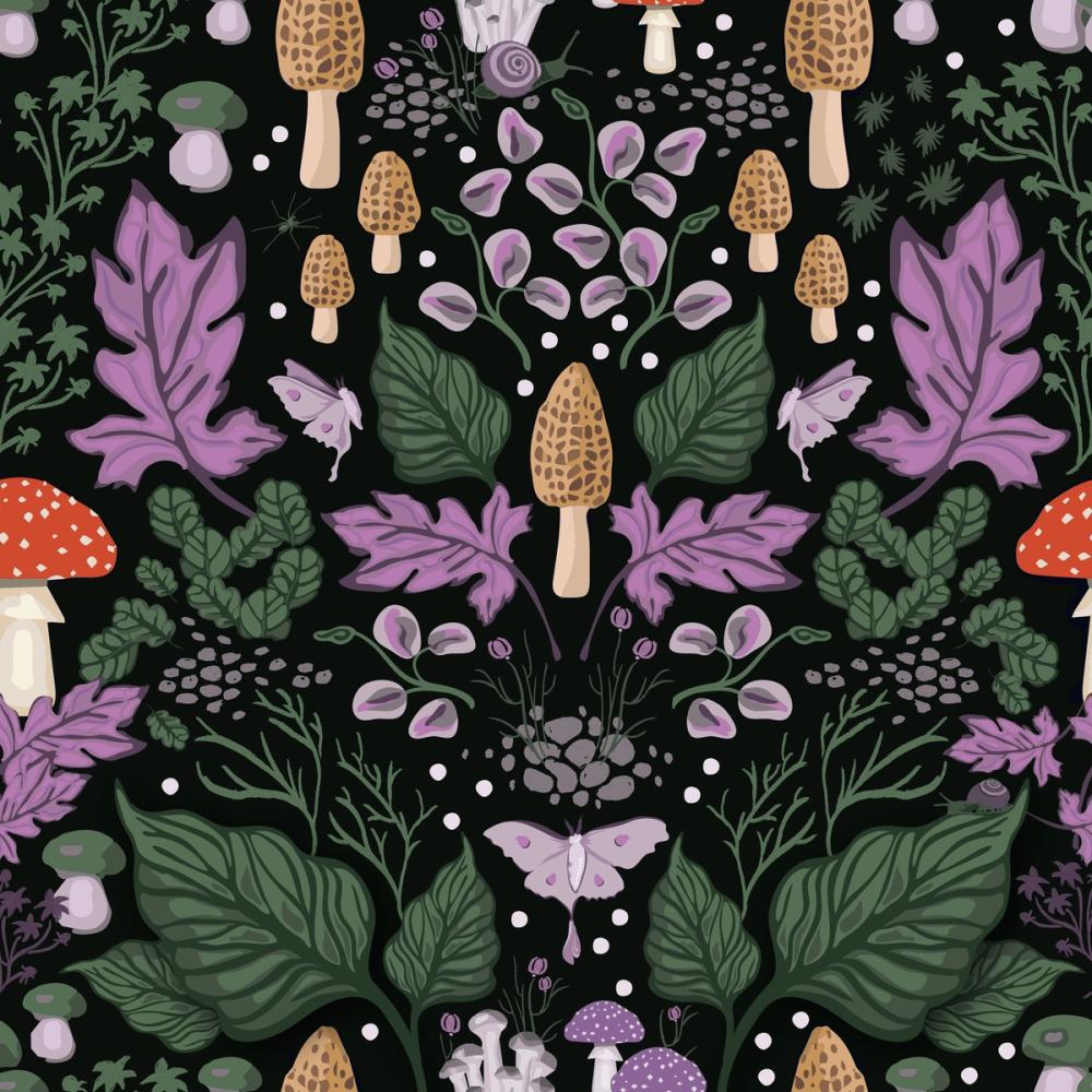 1000x1000 Autumn Forest Illustration, Purple
