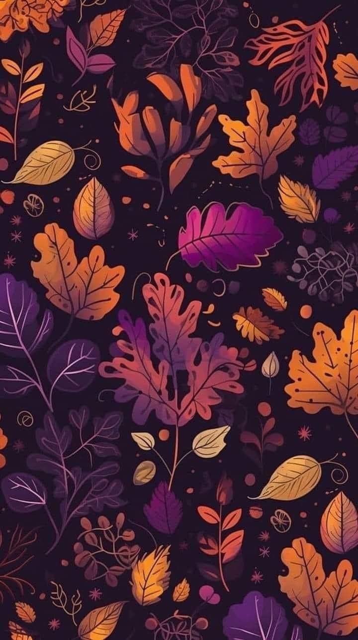 720x1284 Colorful Fall Leaves Wallpaper. Purple autumn wallpaper, Purple fall wallpaper, Autumn background illustrator