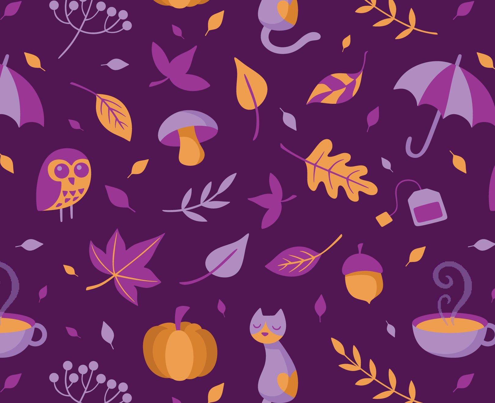 1620x1320 Purple Autumn Wall Mural. Little Sticker Boy