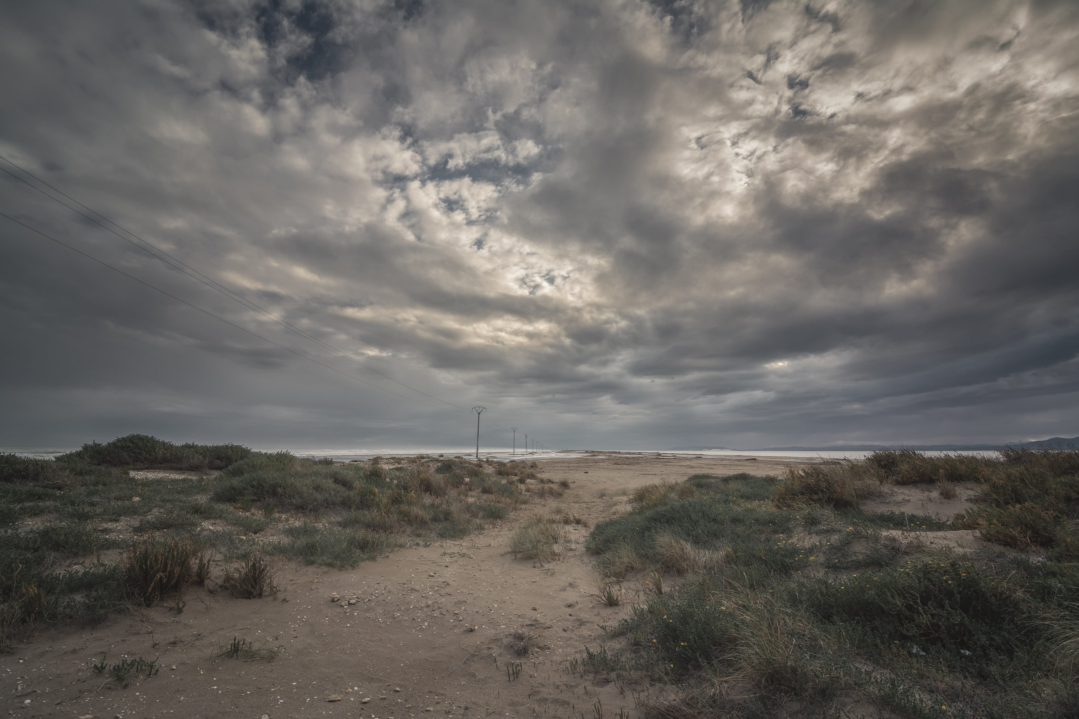 3500x2333 Royalty Free Photo: Landscape Photography Of Grass Field With Clouds