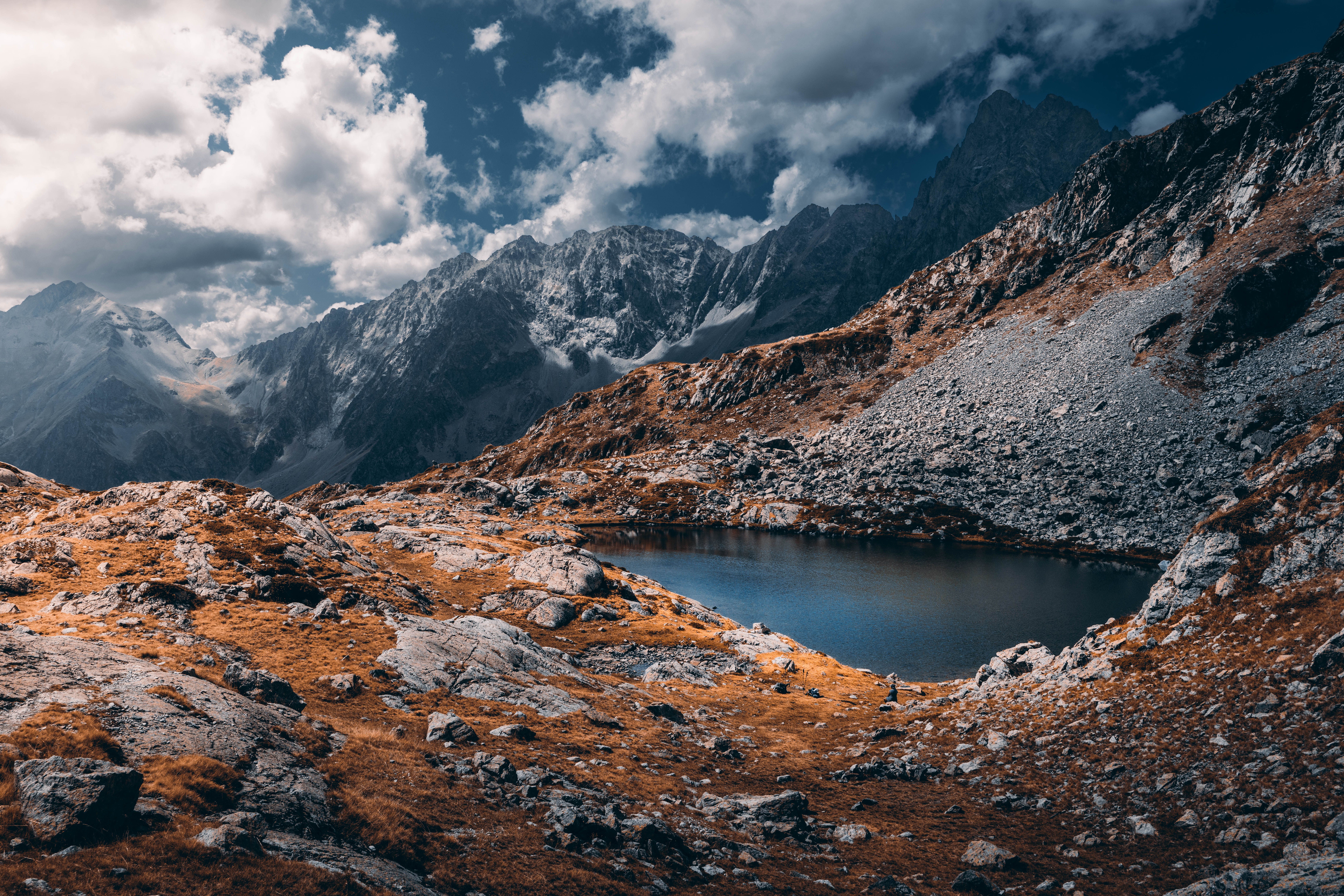 9174x6116 Cloudy Sky over Mountains and a Lake · Free