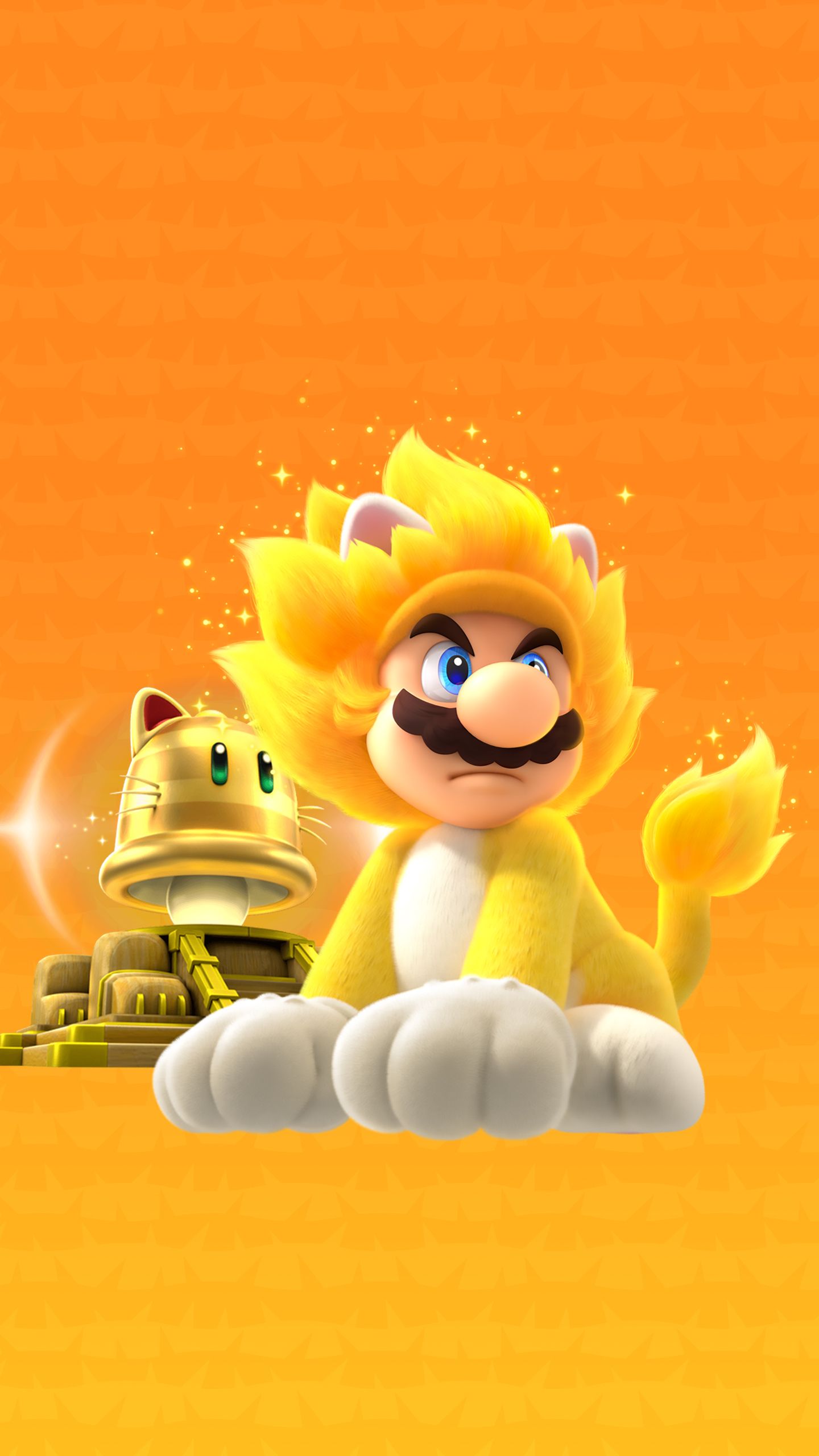 1440x2560 Bowser's Fury Giga Cat Mario Wallpaper with Monocle