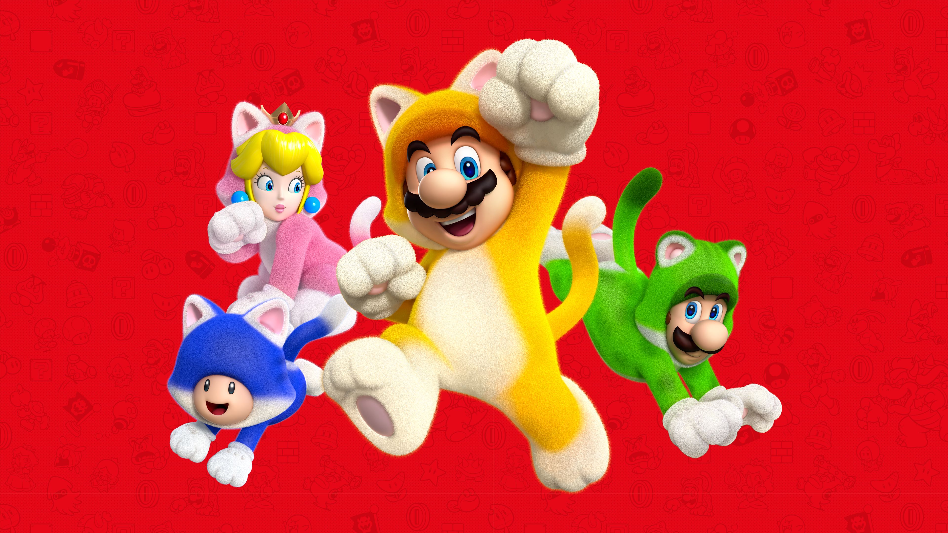 3840x2160 Super Mario 3D World Suits Version 2 Wallpaper with Monocle