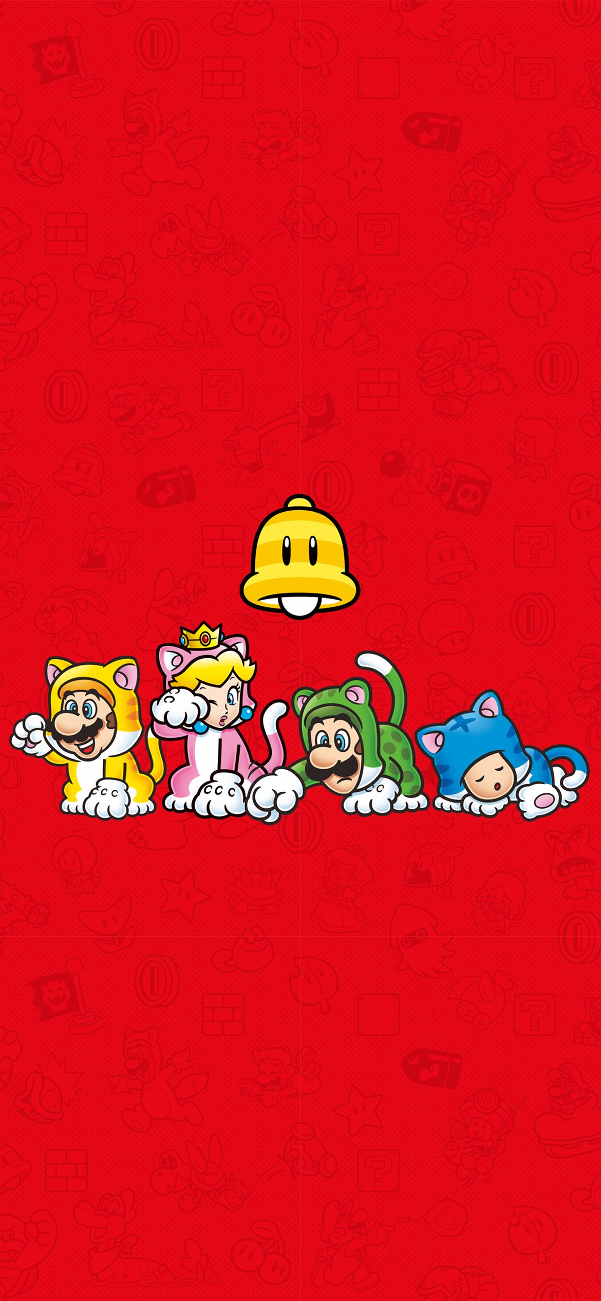 1170x2532 Super Mario 3D World Suits Wallpaper with Monocle
