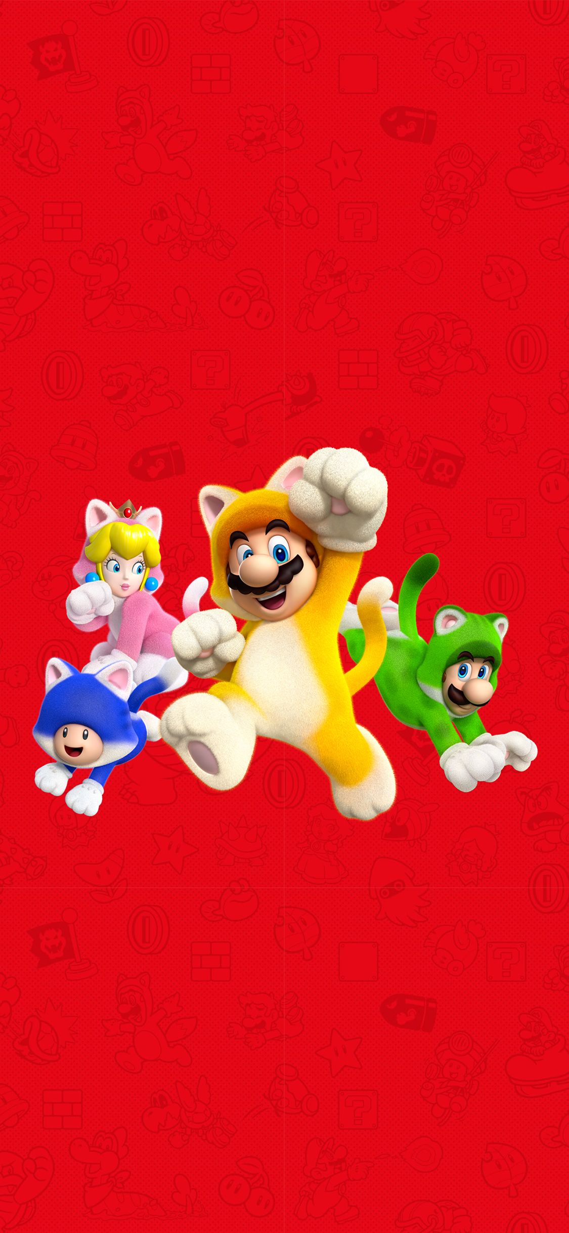 1125x2436 Super Mario 3D World Suits Version 2 Wallpaper with Monocle