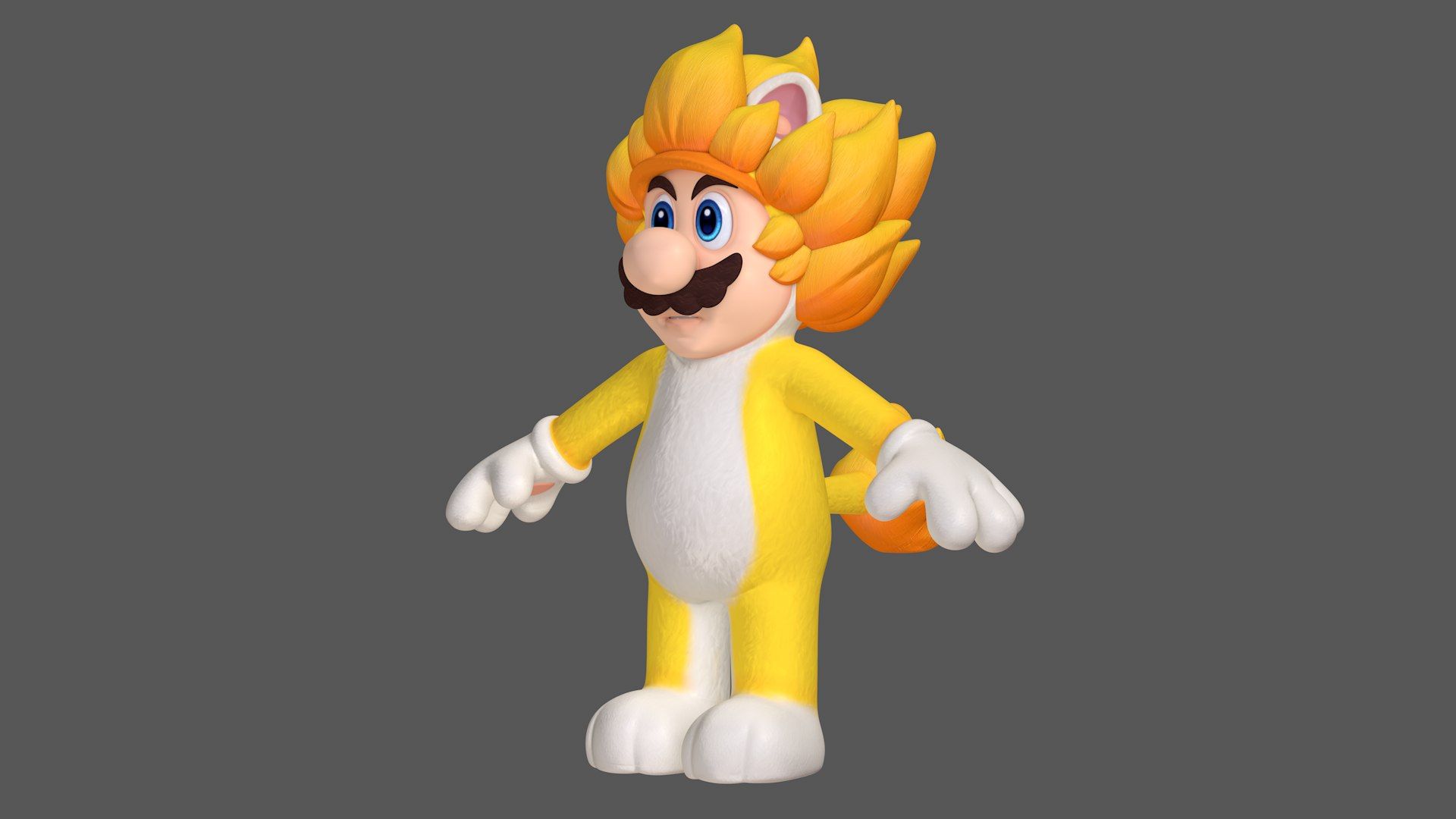 1920x1080 3D Giga Cat Mario Fury Super Mario Assets 8K Model