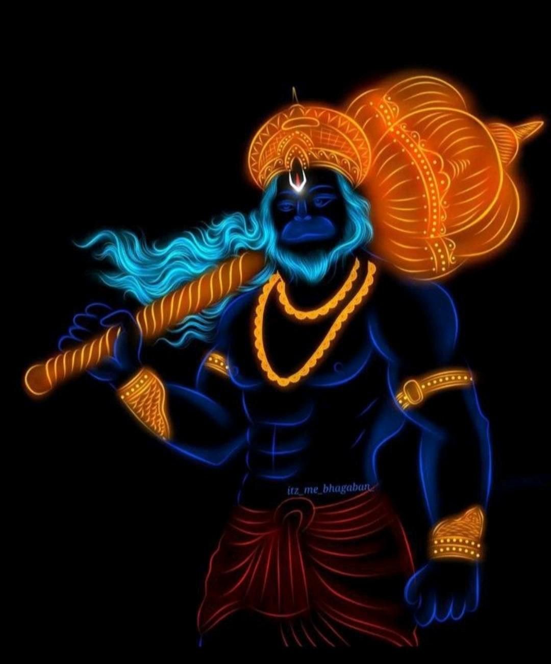 1080x1301 Neon Hanuman Wallpaper