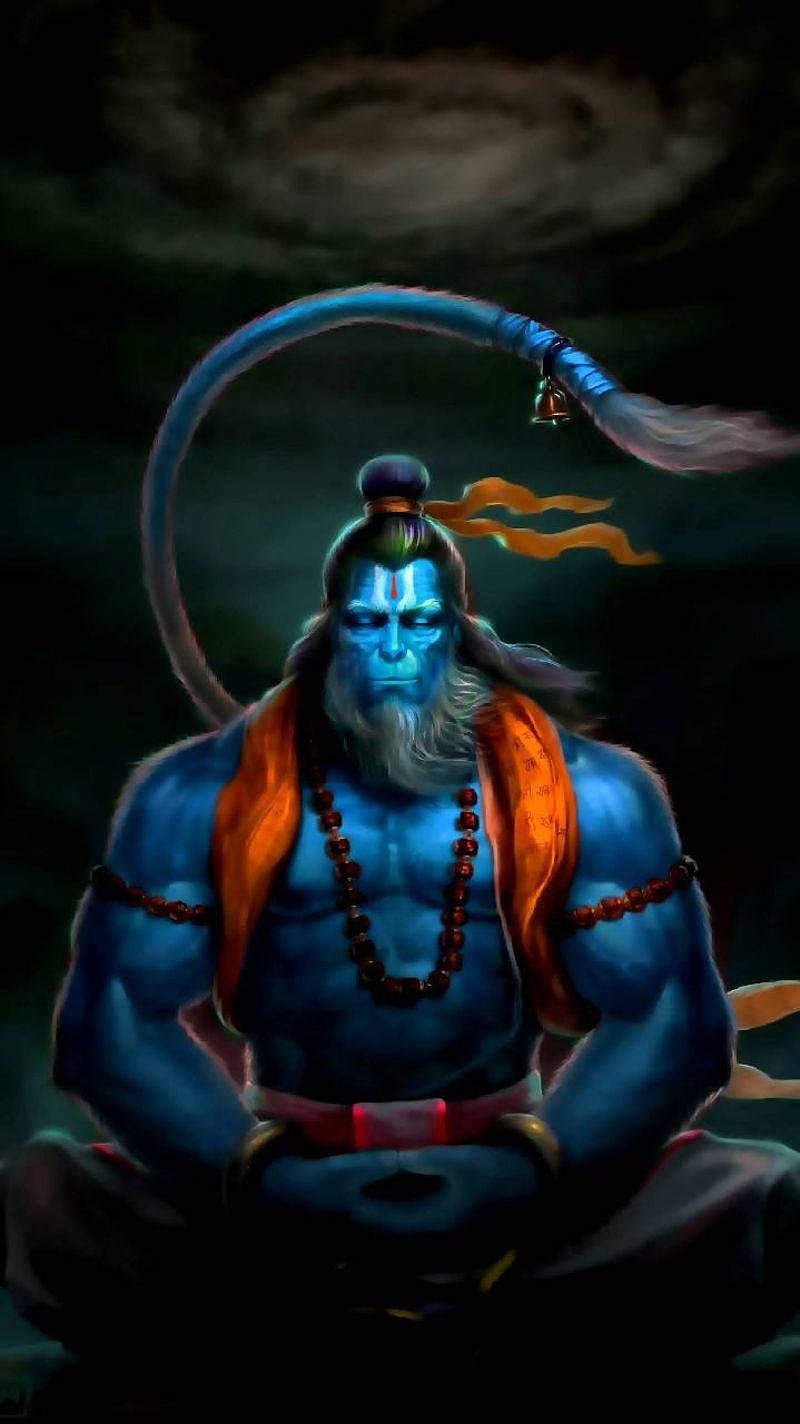 800x1424 Hanuman Ji Dark Scene, HD phone wallpaper