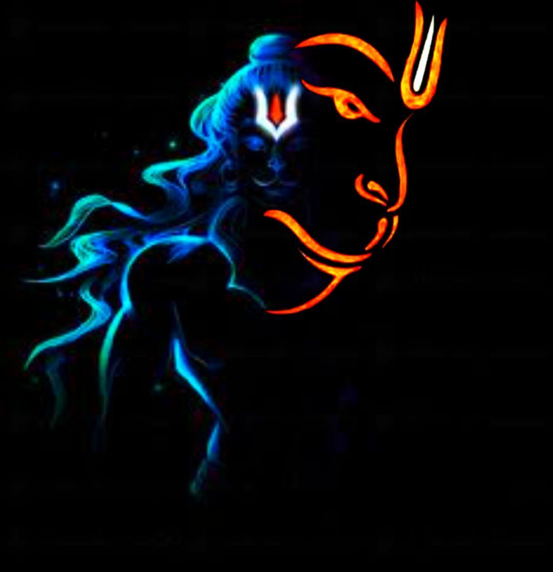1080x1117 Hanuman Neon Wallpaper