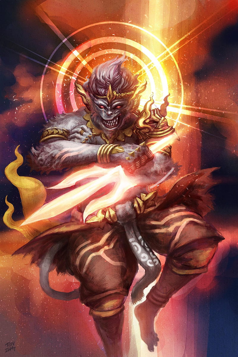 800x1200 Hanuman Anime Angry, Cool Hanuman, HD phone wallpaper
