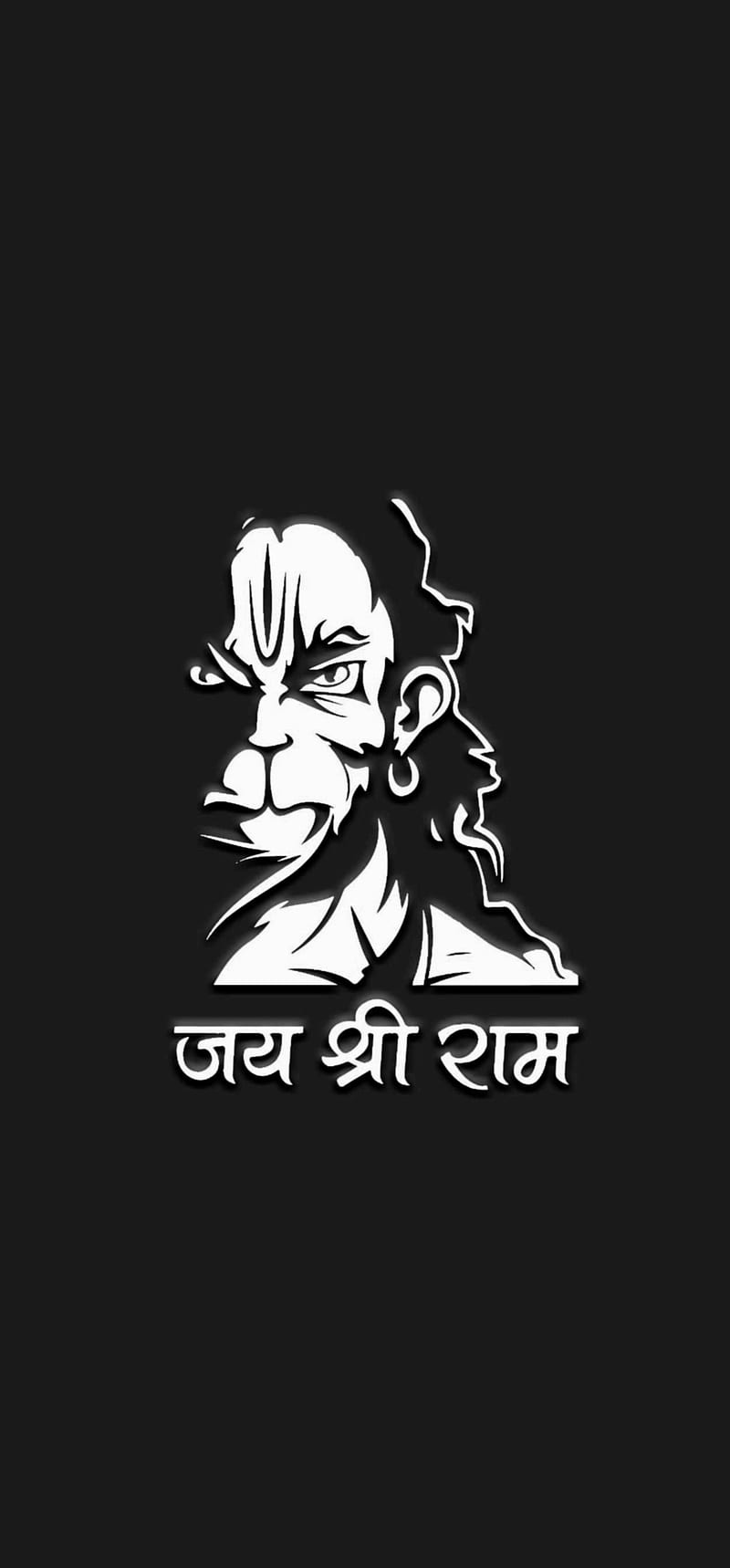 800x1718 Hanuman angry&w, art, dark, spiritual, illustration, god, HD phone wallpaper