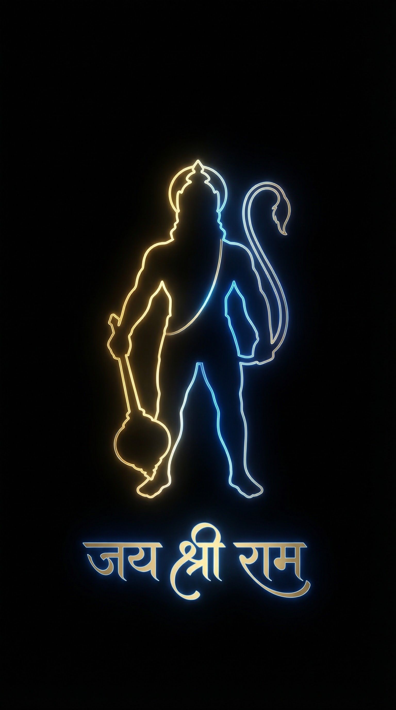 1536x2752 Hanuman AMOLED Wallpaper 4K