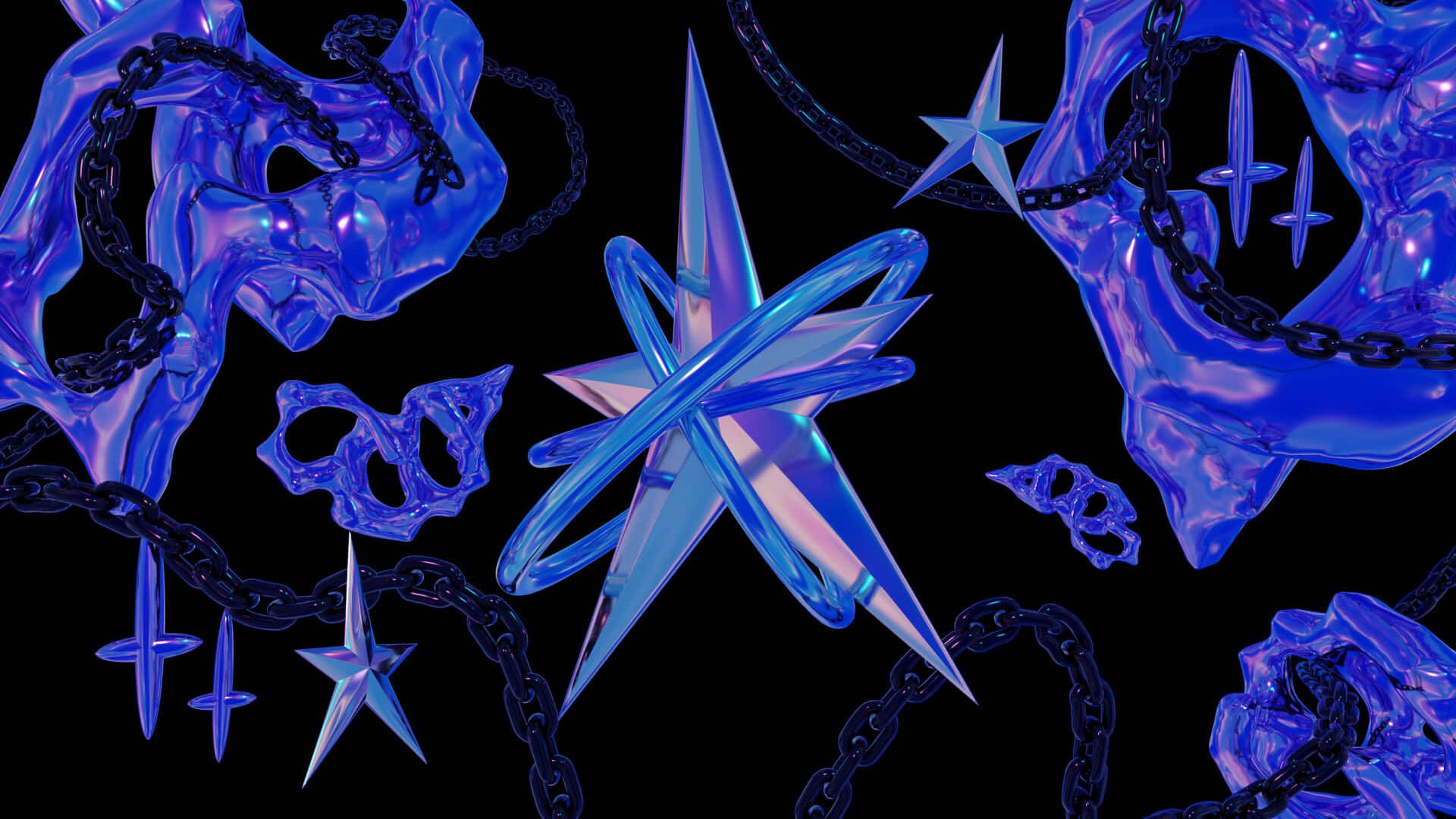 1920x1080 Blue Y2k Desktop Wallpaper