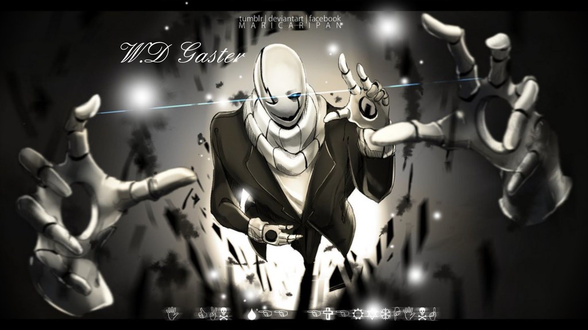 1920x1080 Glitchtale Gaster Wallpaper