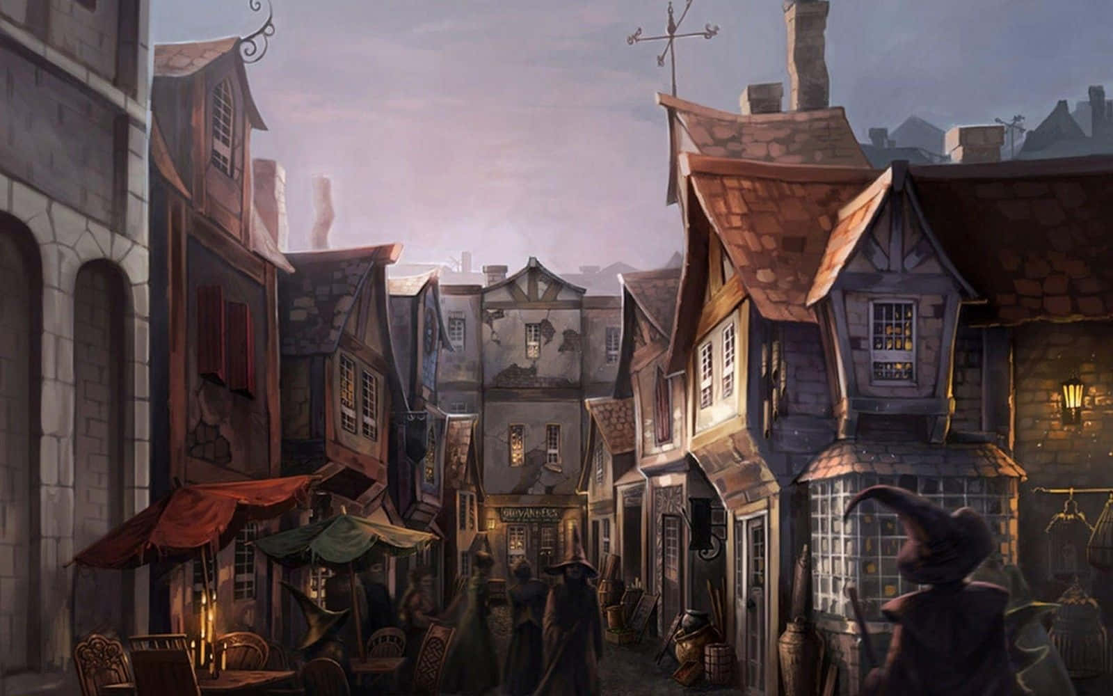 1600x1000 Download A Beautiful Shot of Hogwarts at Sunset Wallpaper