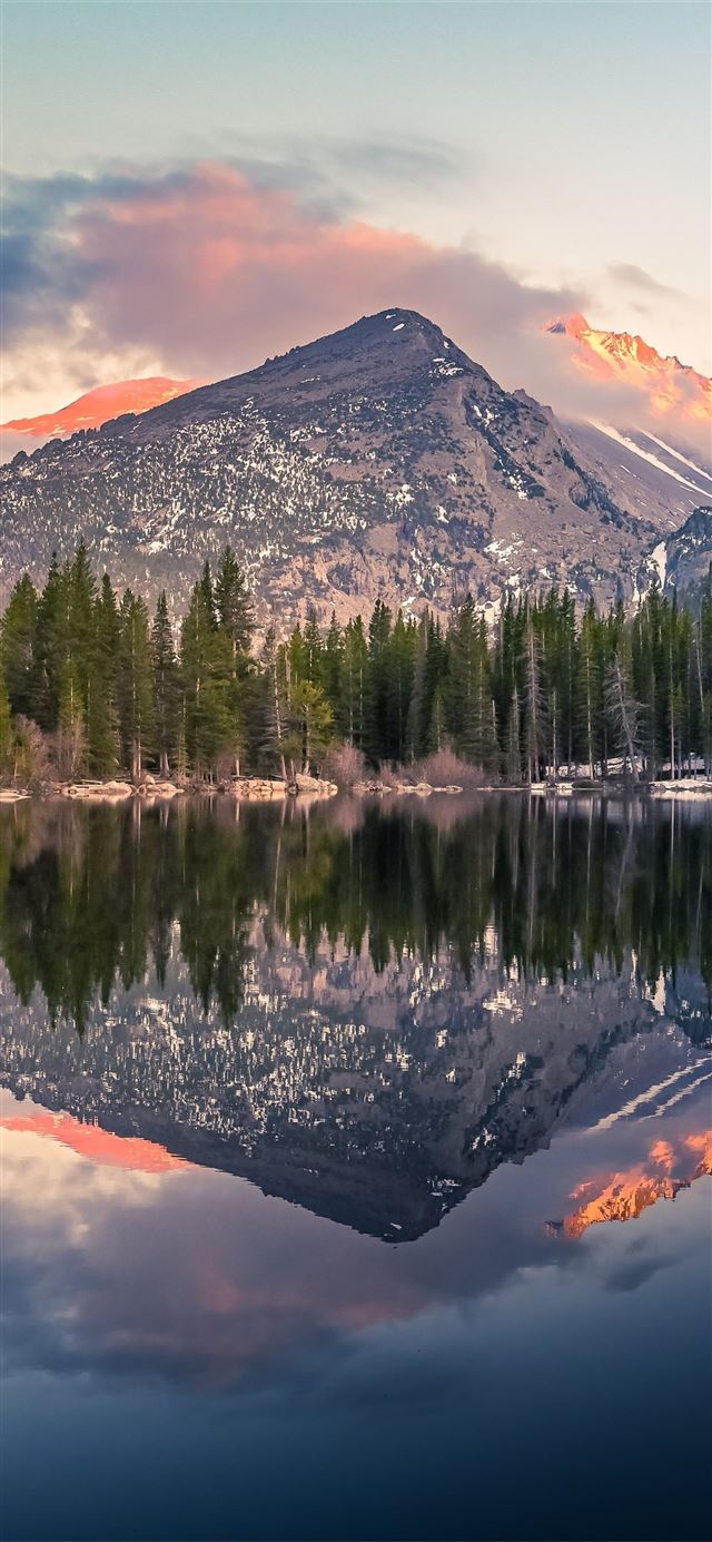640x1385 bear lake reflection at rocky mountain national pa. iPhone X Wallpaper Free Download