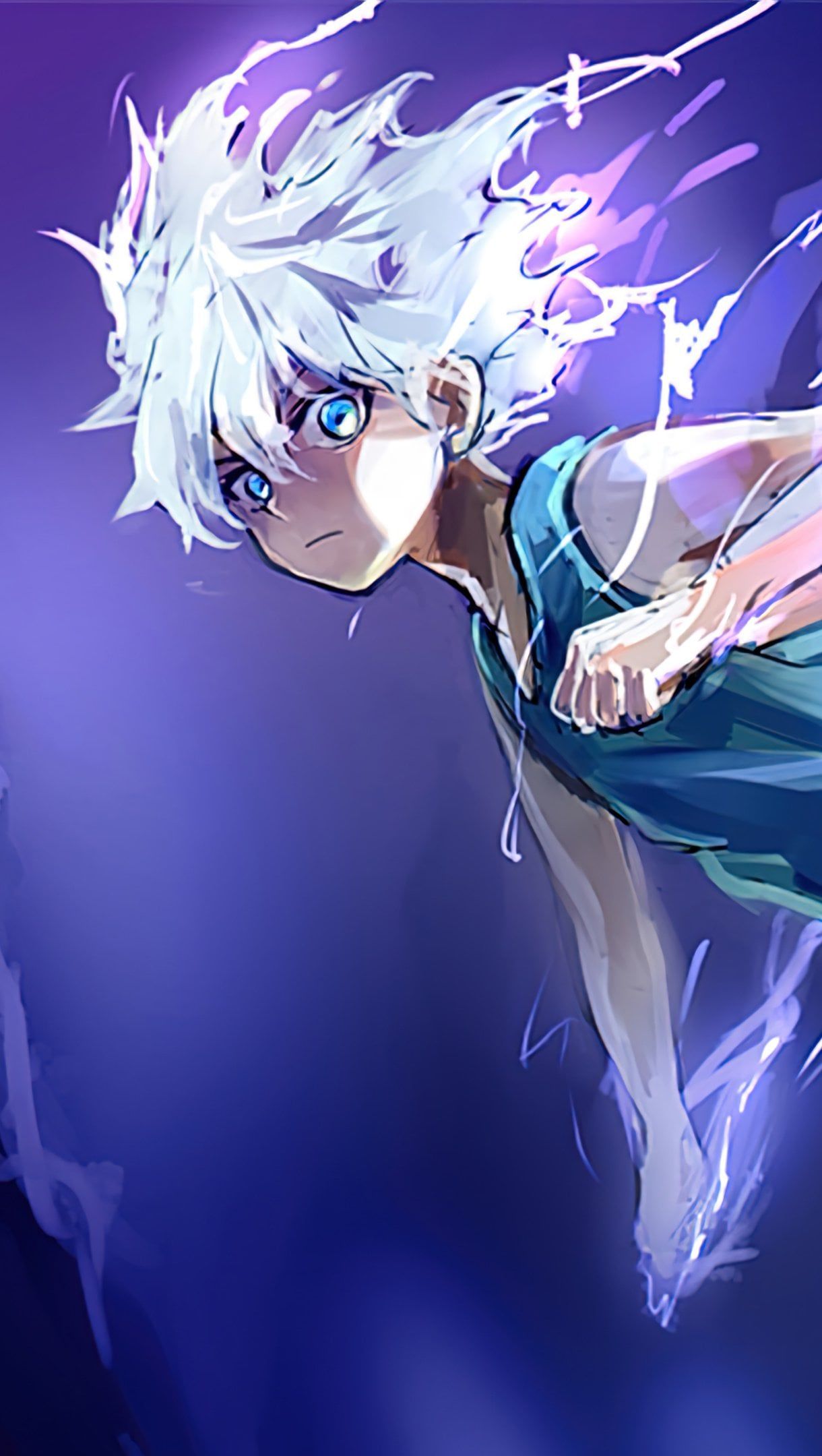 1220x2160 Killua Lightning Hunter X Hunter Anime Wallpaper 4K for iPhone and Mobile Phone