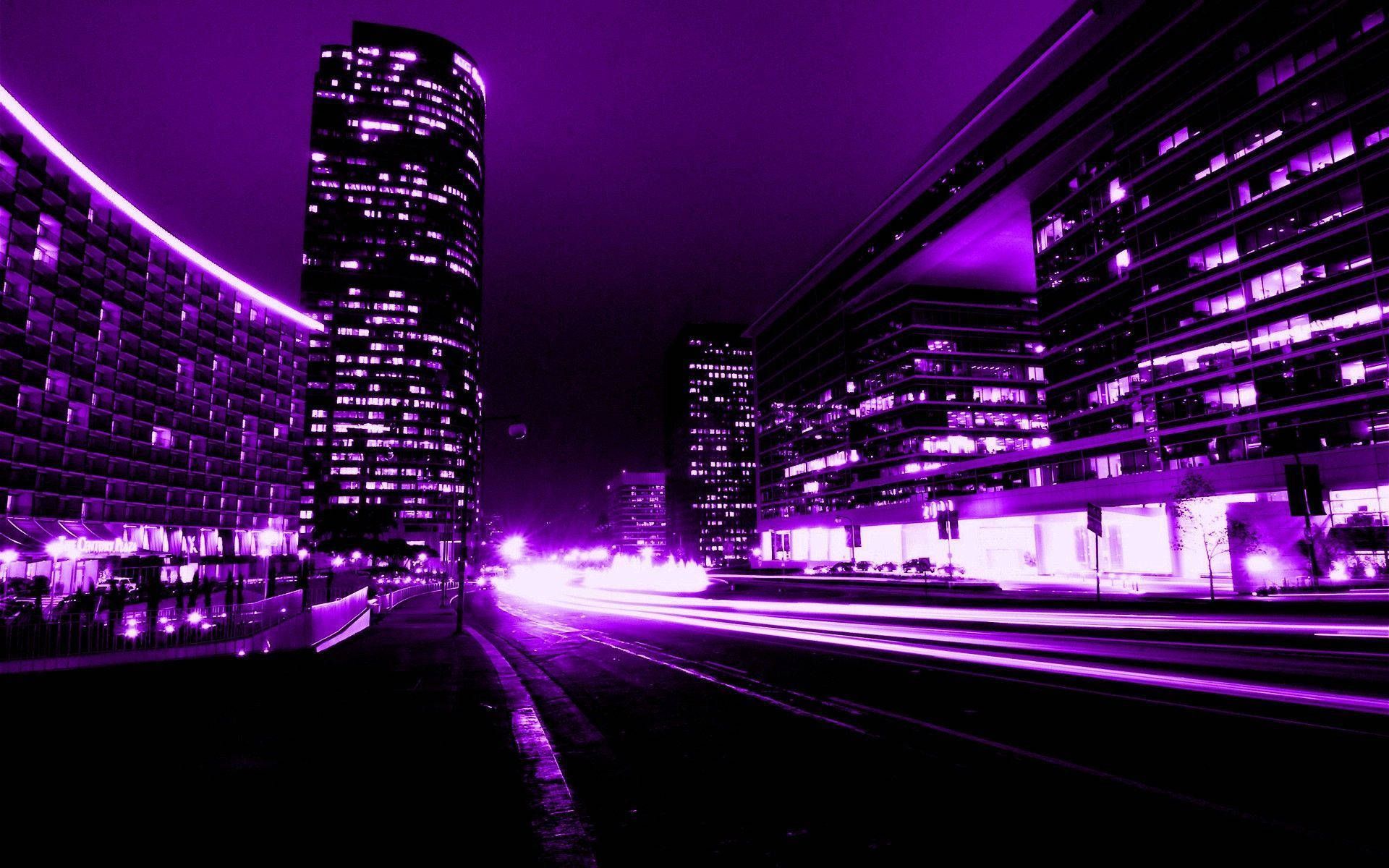 1920x1200 Download Cyberpunk City Dark Purple And Black Wallpaper