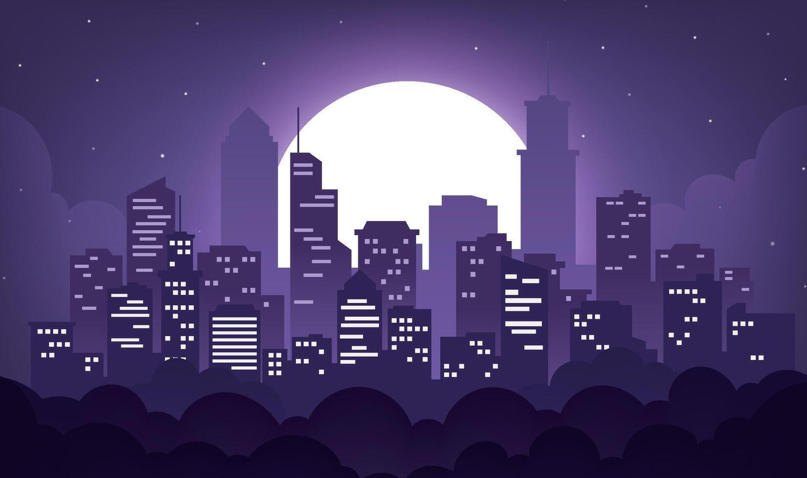 1653x980 City Night Landscape Horizontal Illustration Gray Purple Atmosphere City Skyline