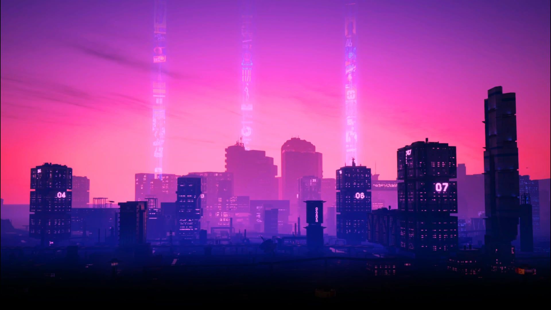 1920x1080 I made a live wallpaper of my favorite view of Night City