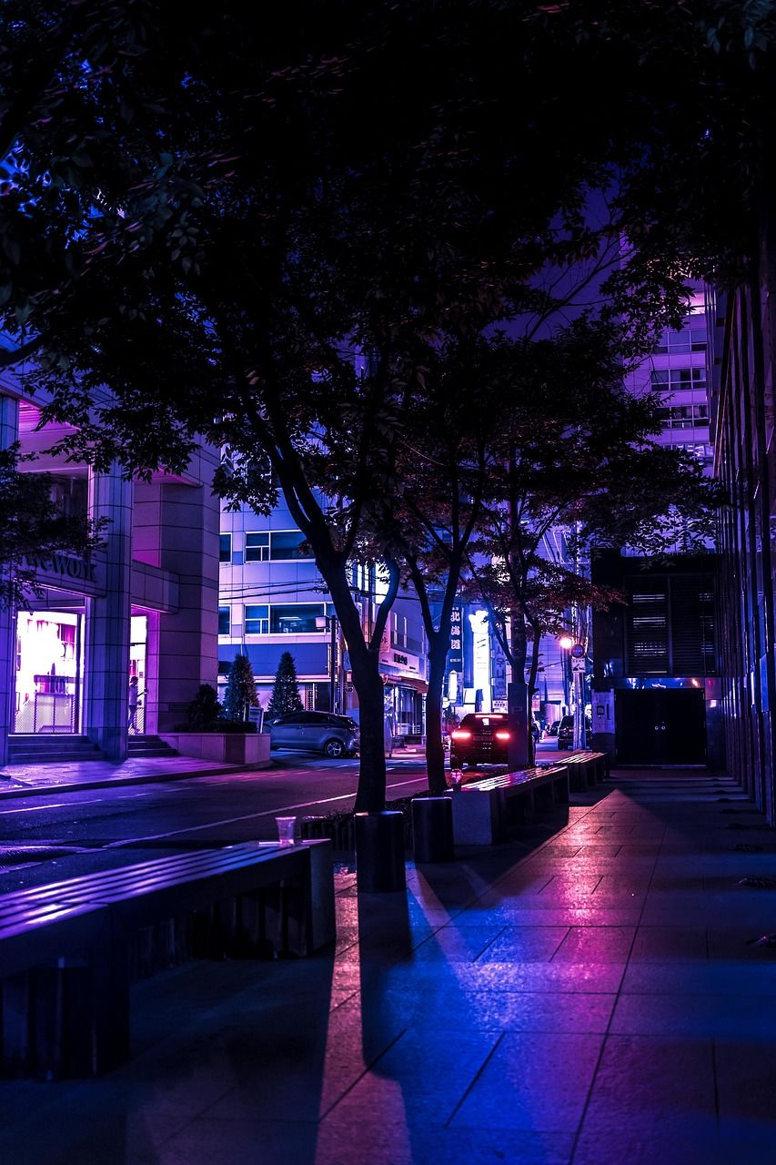 853x1280 Night View Purple Alley